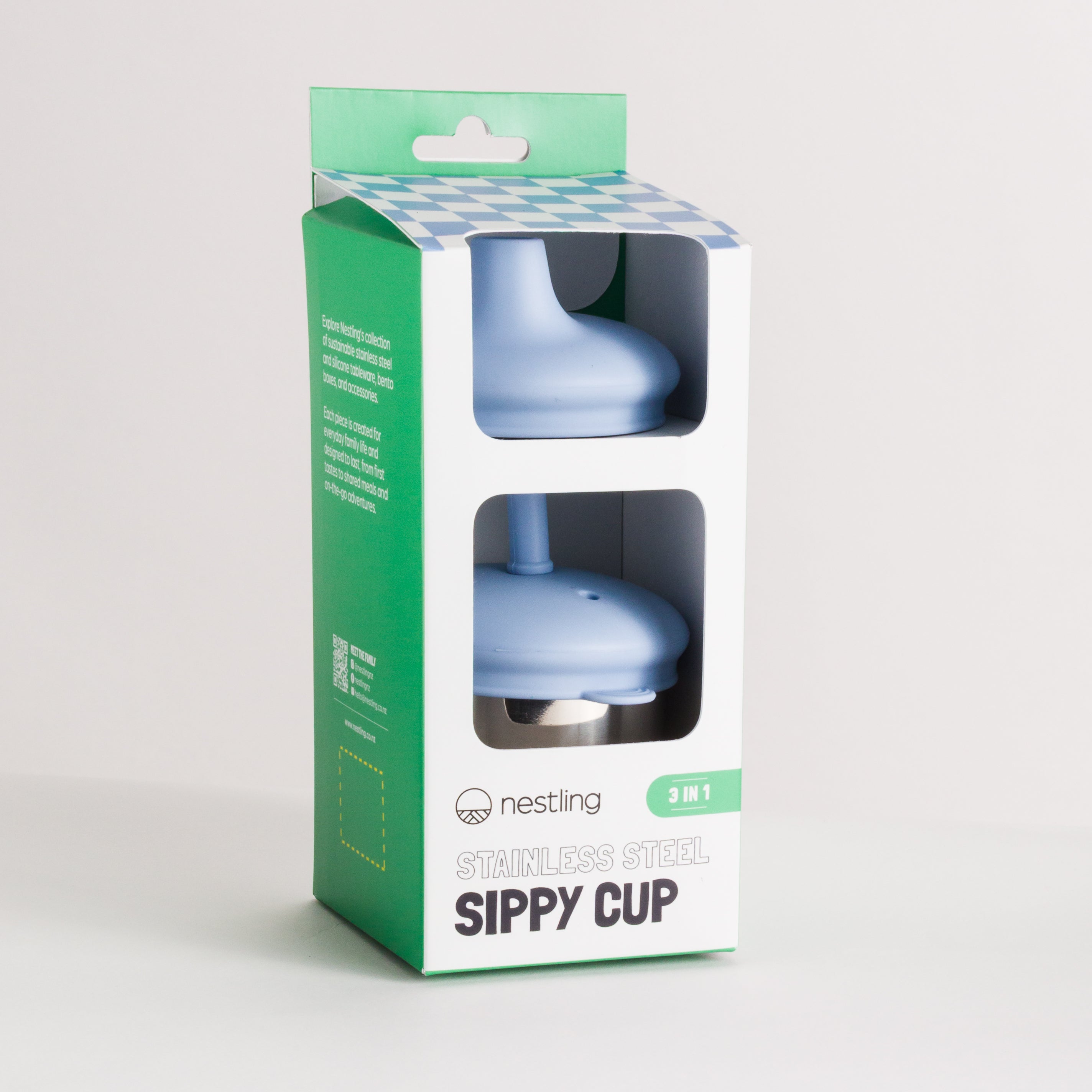Nestling Stainless Insulated Sip and Straw Cup Dusty Blue