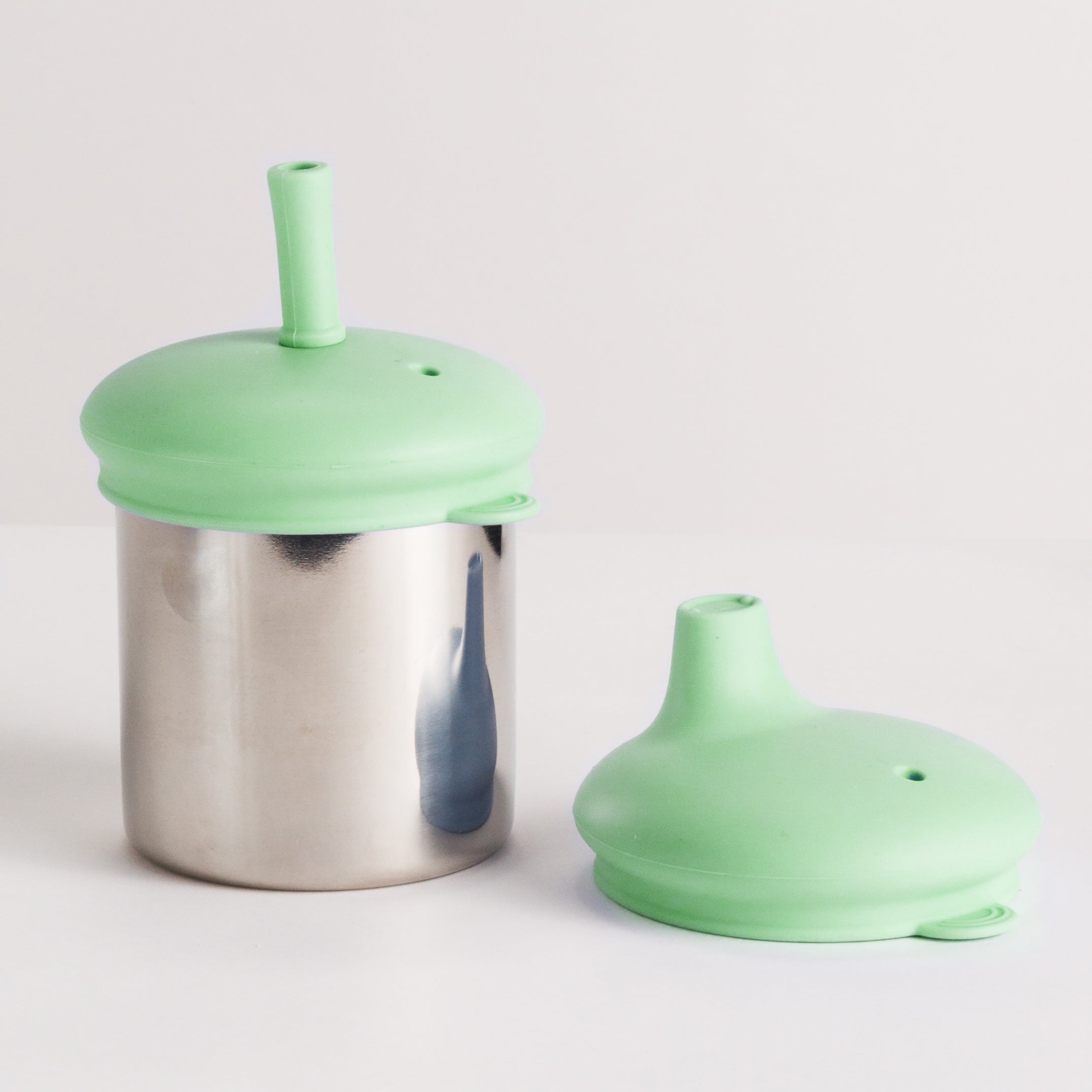 Nestling Stainless Insulated Sip and Straw Cup Sage