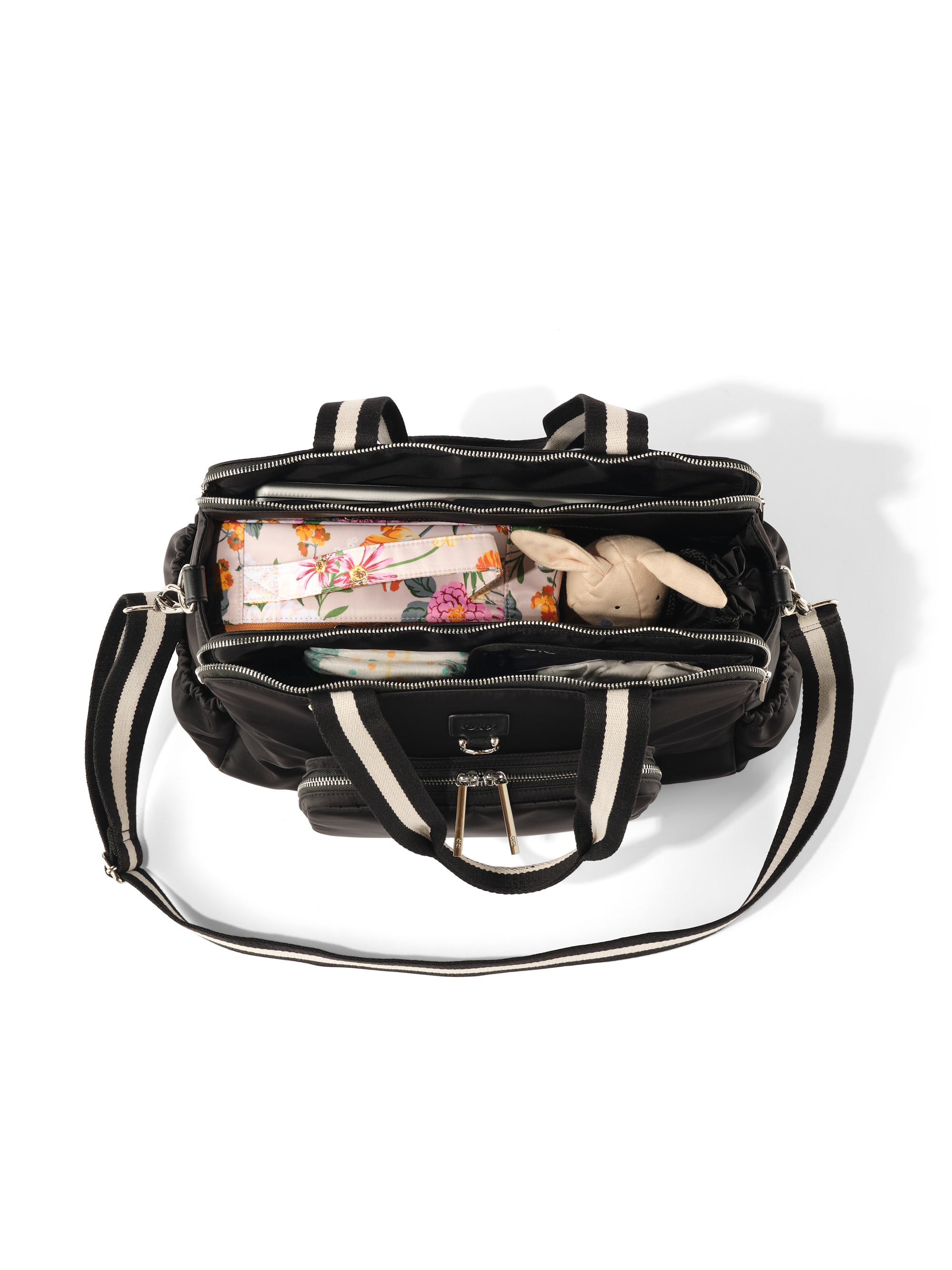 OiOi Nylon Triple Tote Black