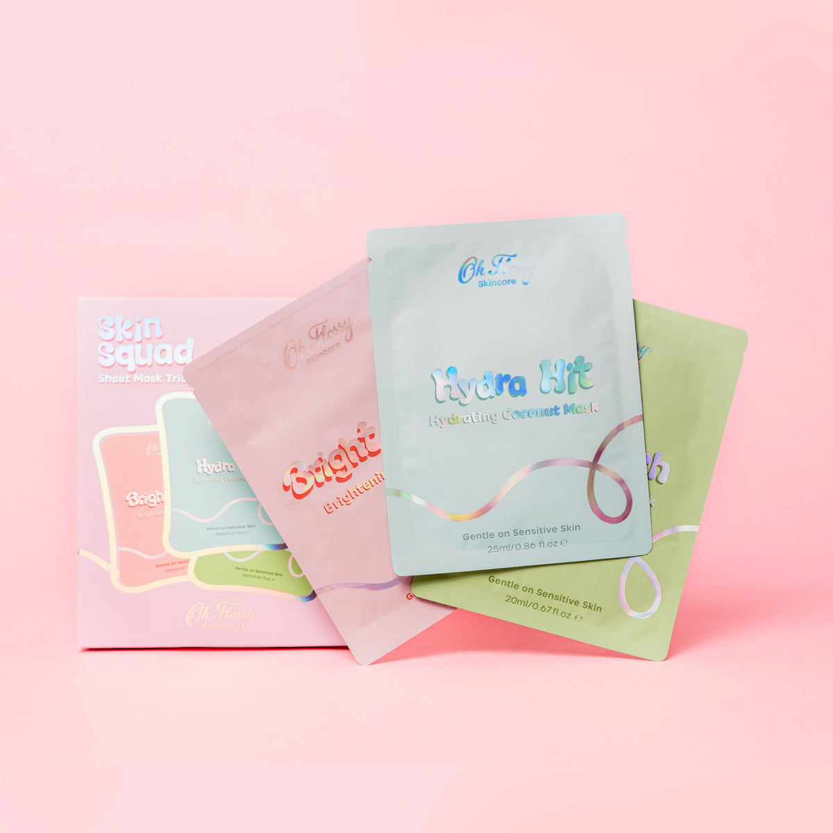 Oh Flossy Skincare Skin Squad Sheet Mask Trio