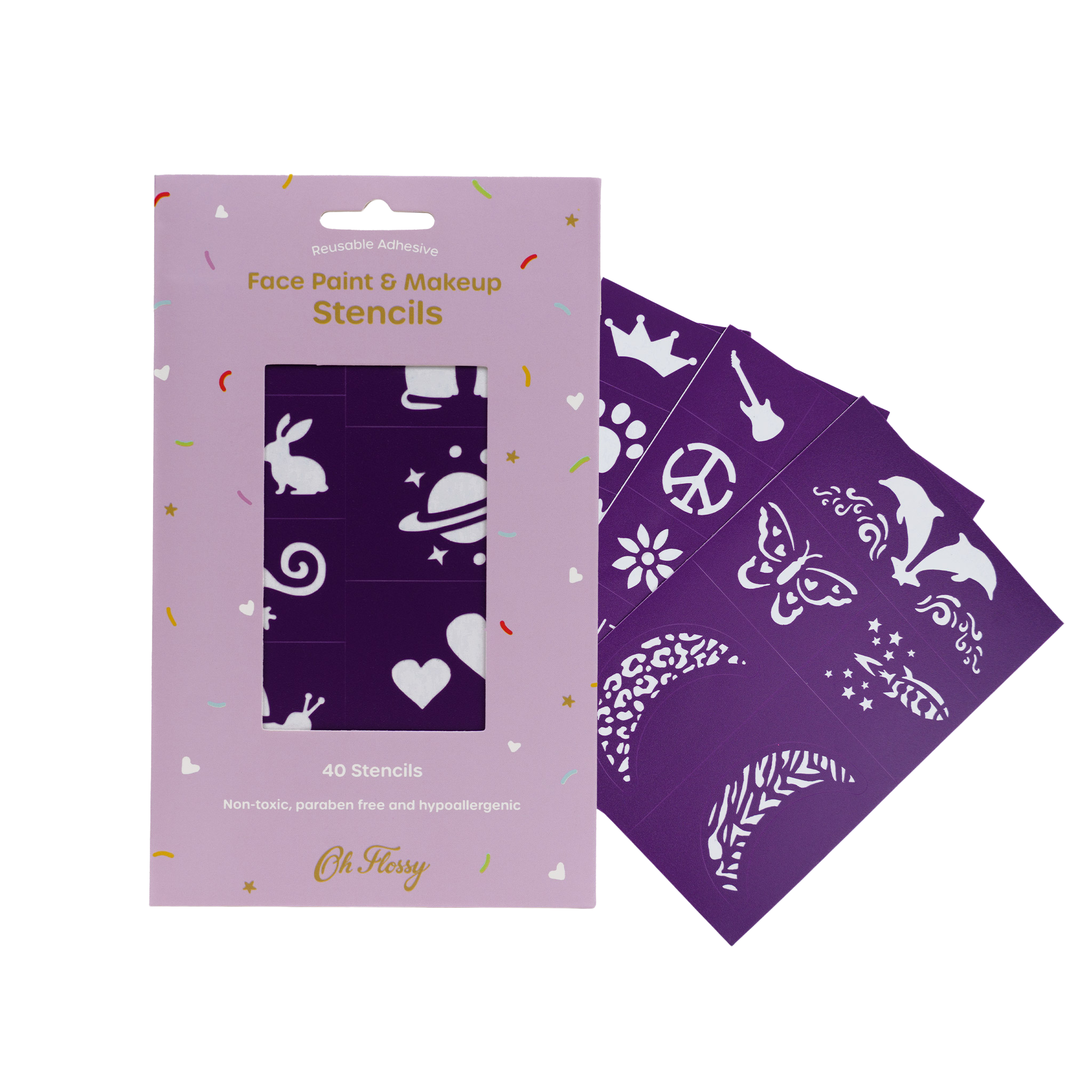 Oh Flossy Reusable Adhesive Stencils - Purple