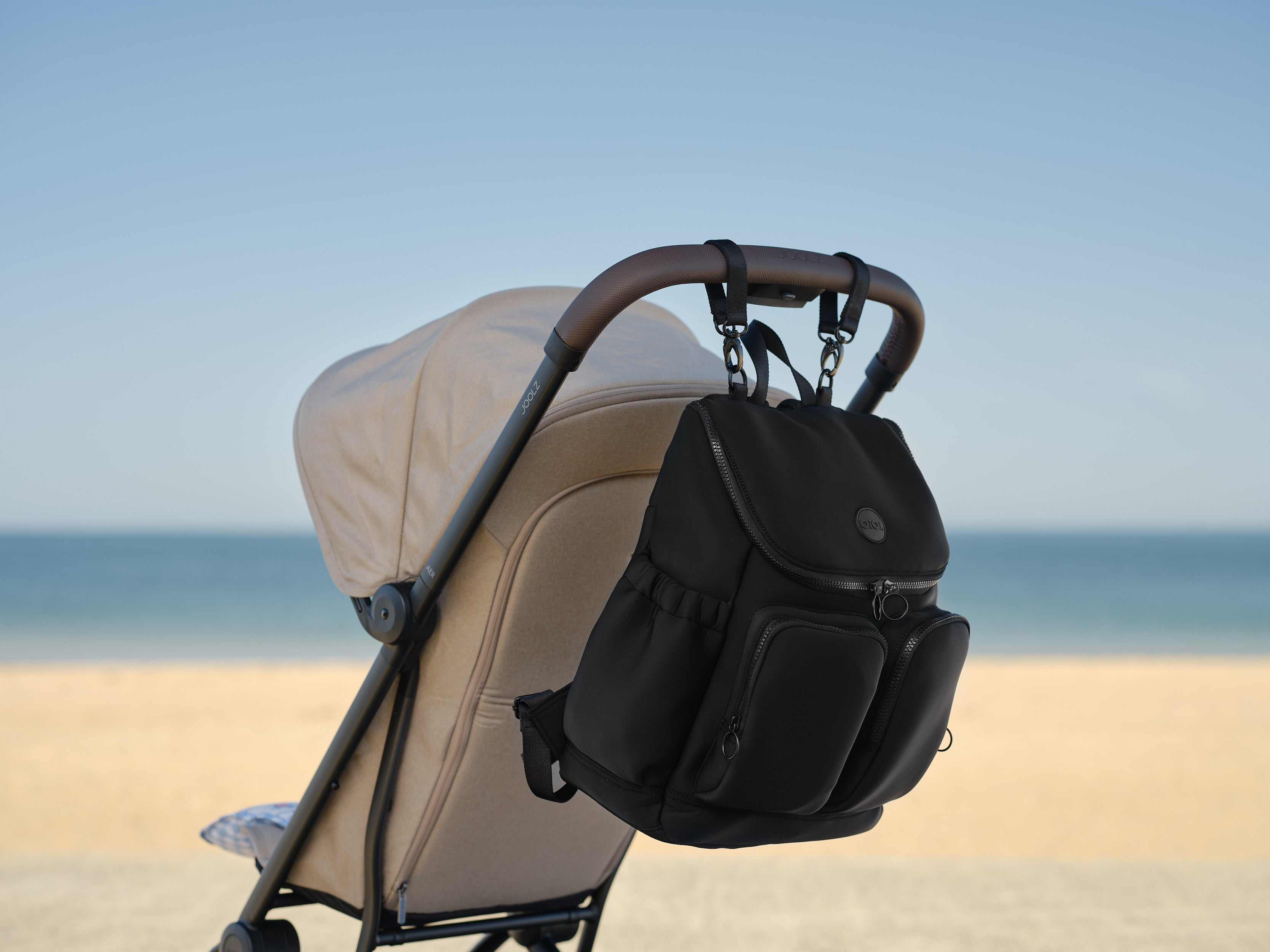 Oioi Black Neoprene Signature Backpack Nappy Bag