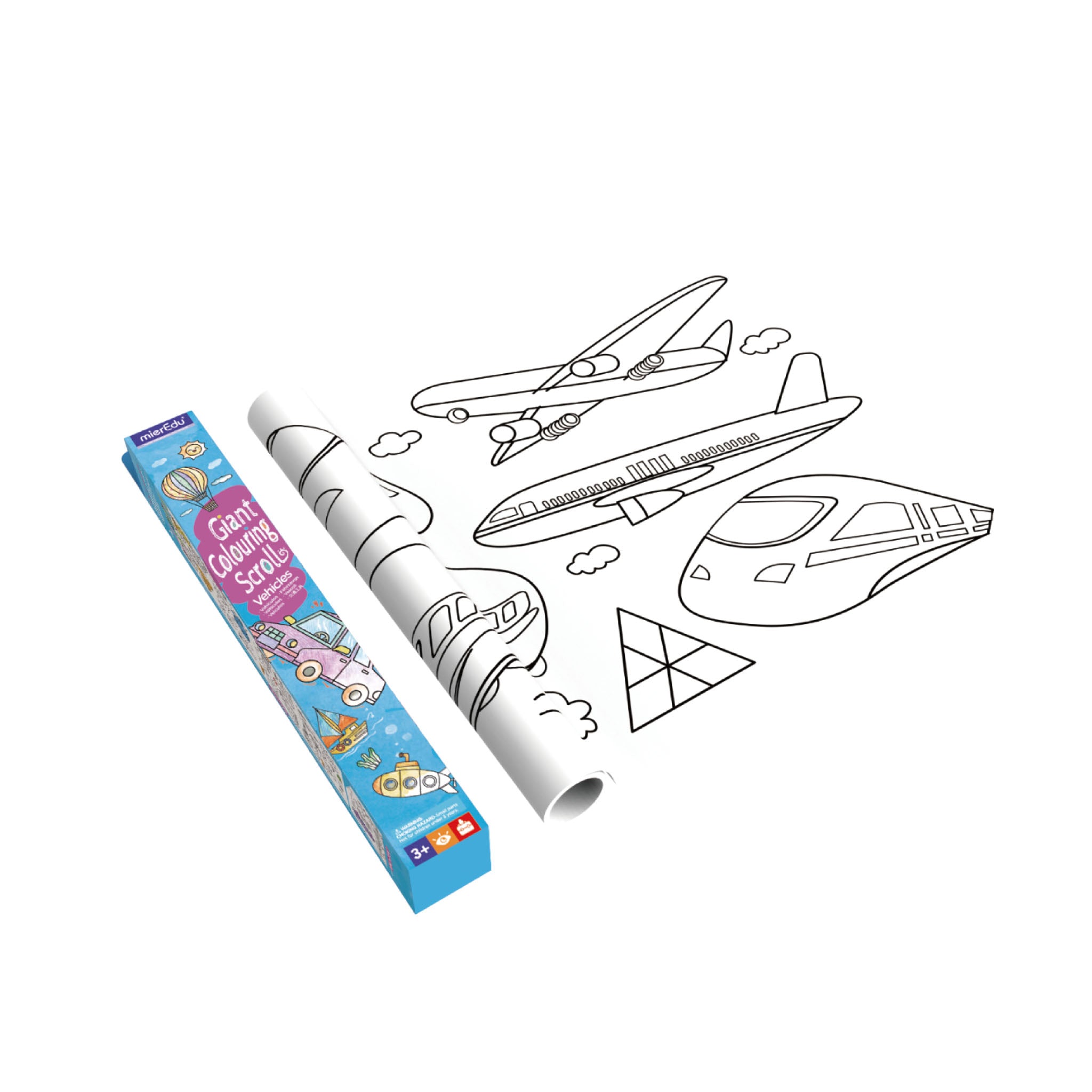 mierEdu Giant Colouring Scroll Vehicles