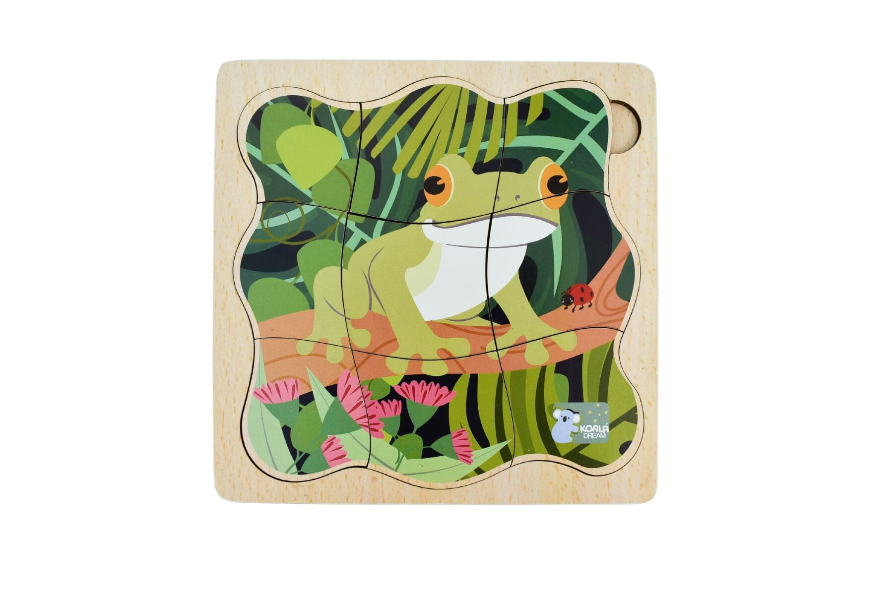 Wooden Bush Buddies Life Cycle Layer Puzzle Green Tree Frog
