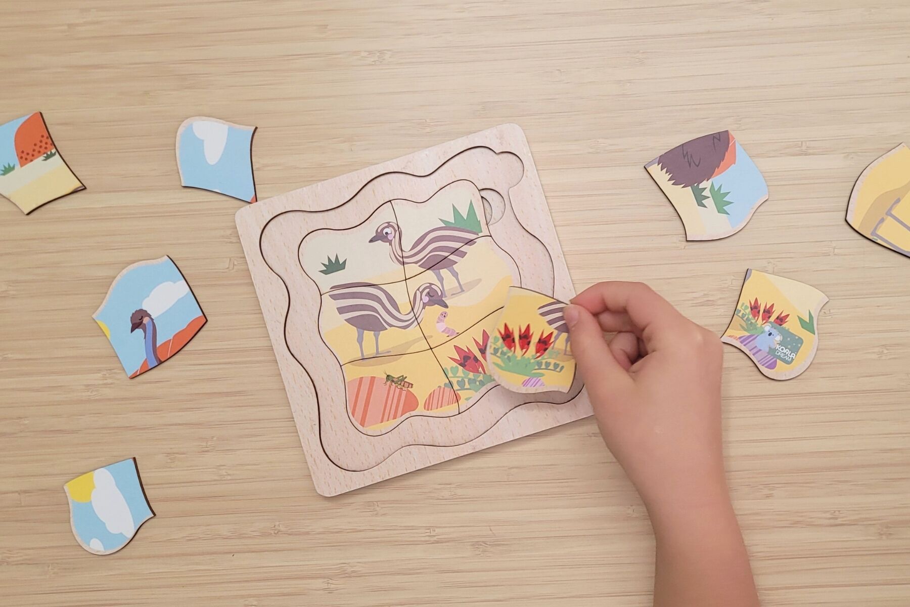 Wooden Bush Buddies Life Cycle Layer Puzzle Emu