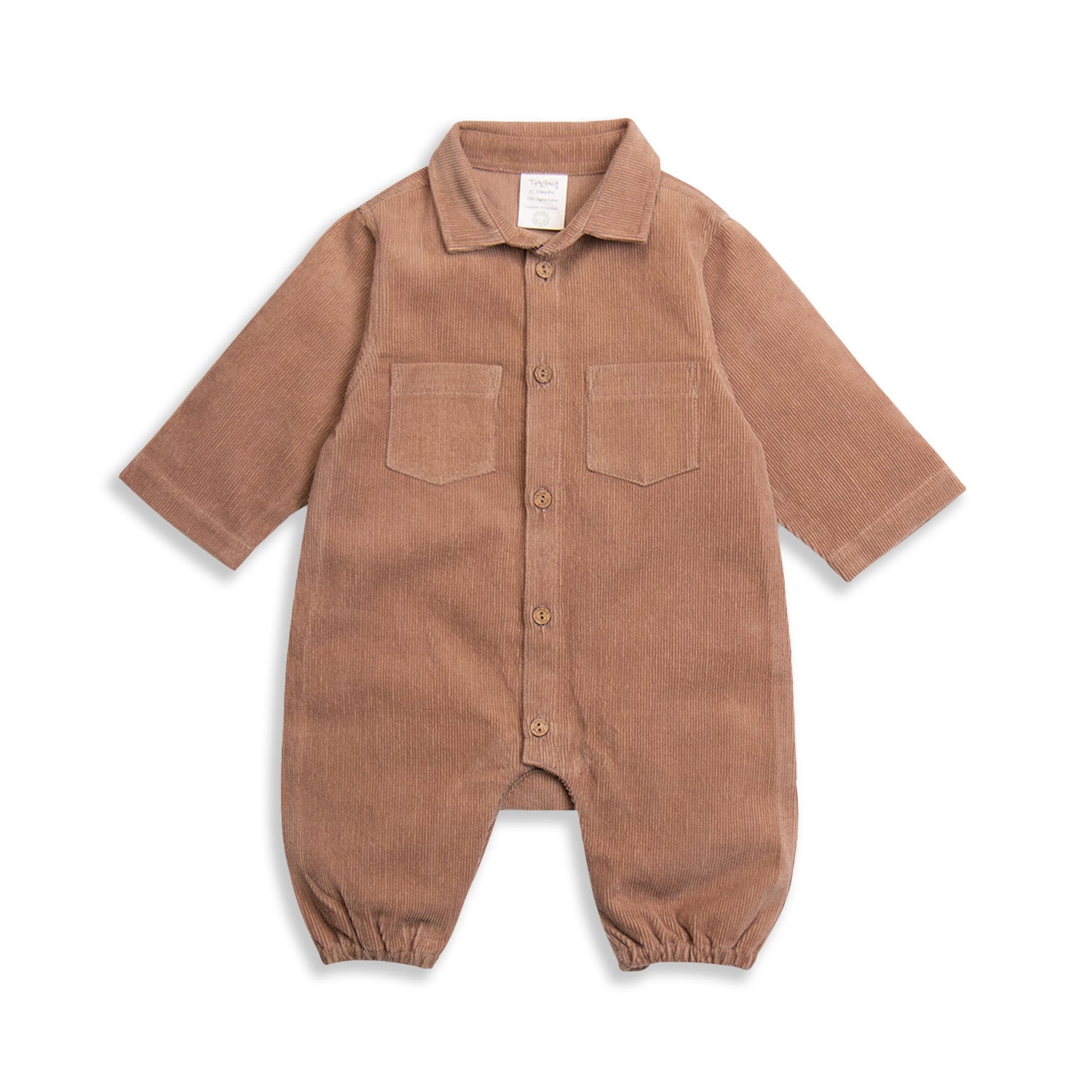Tiny Twig Polo Playsuit - Cafe