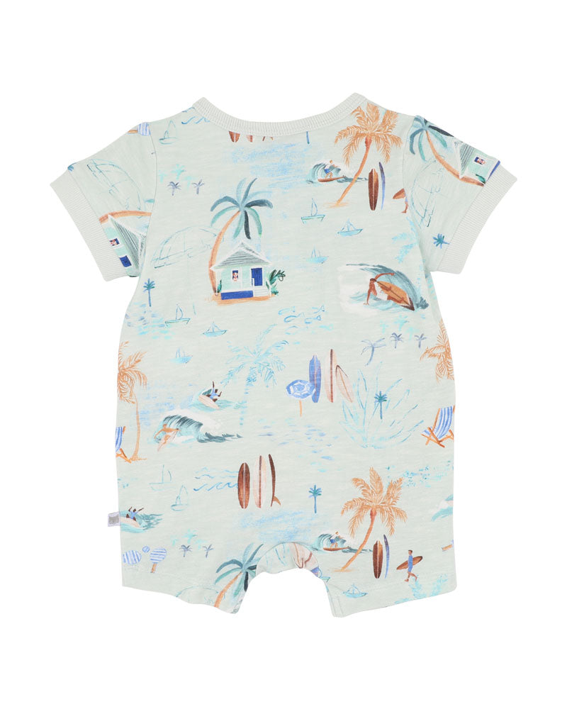 Fox and Finch Surfs Up Short Sleeve Zipsuit