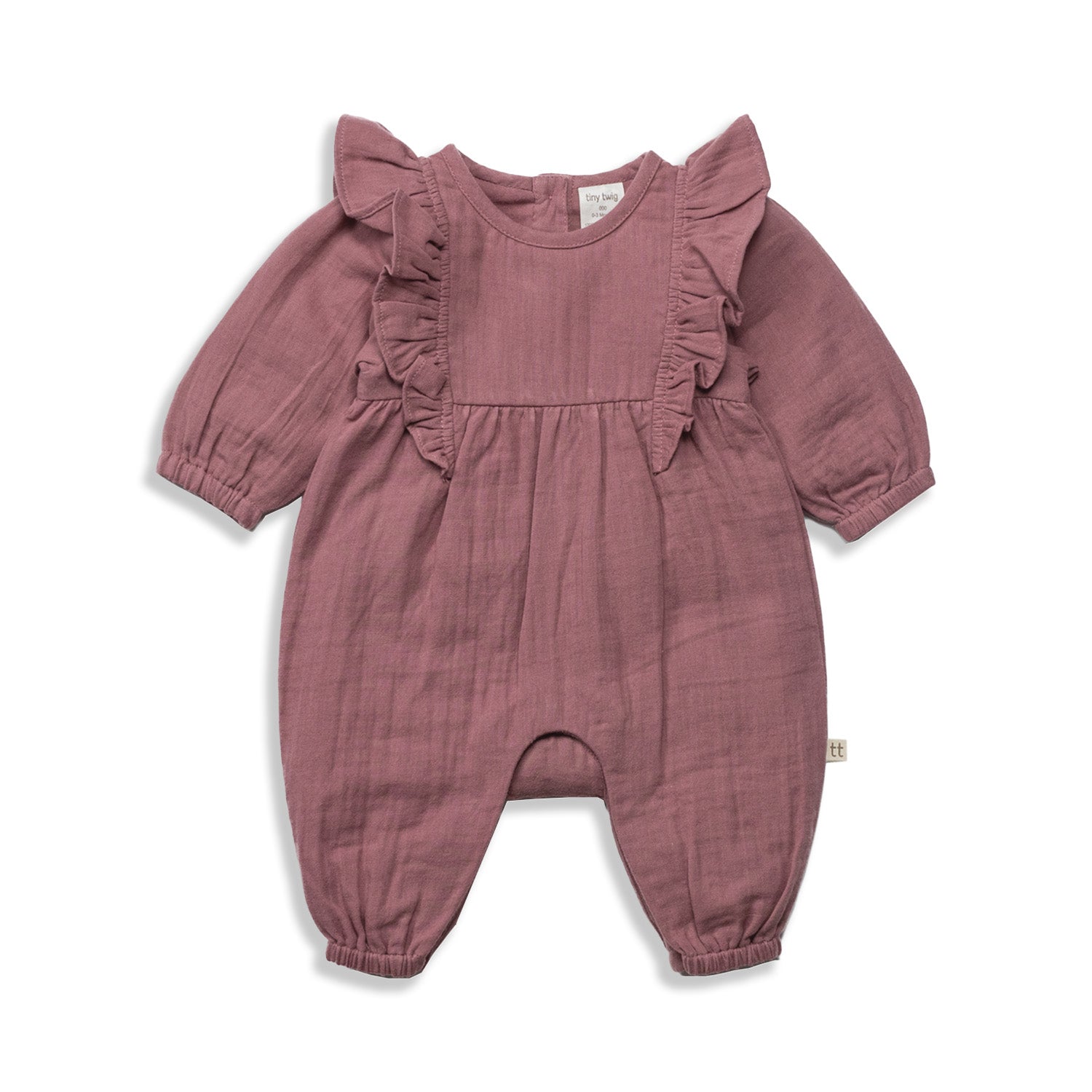 Tiny Twig Ruffle Playsuit - Rose