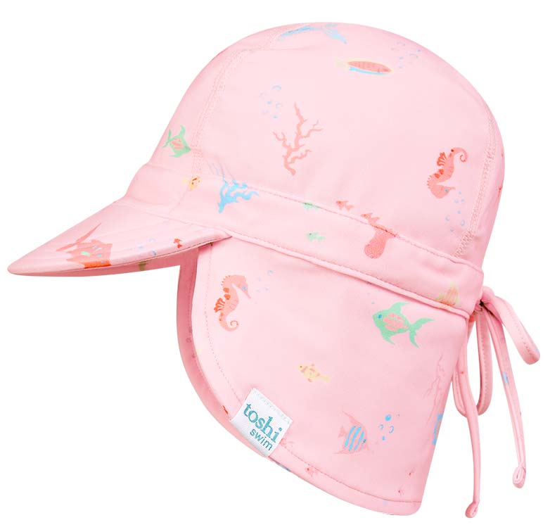 Toshi Swim Flap Cap Hat - Coral