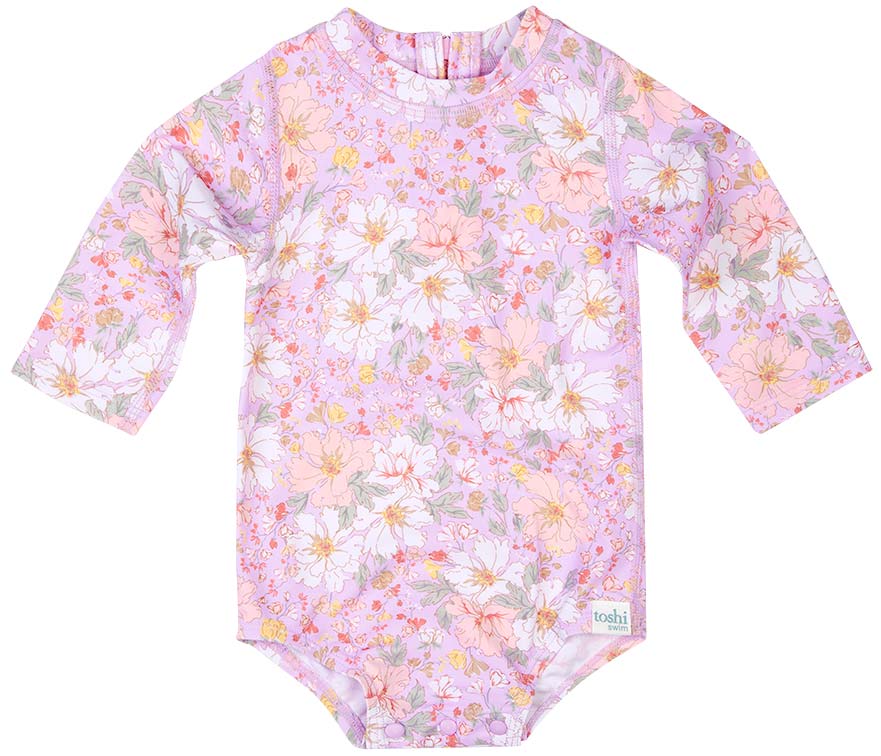 Toshi Swim Onesie Long Sleeve - Dahlia