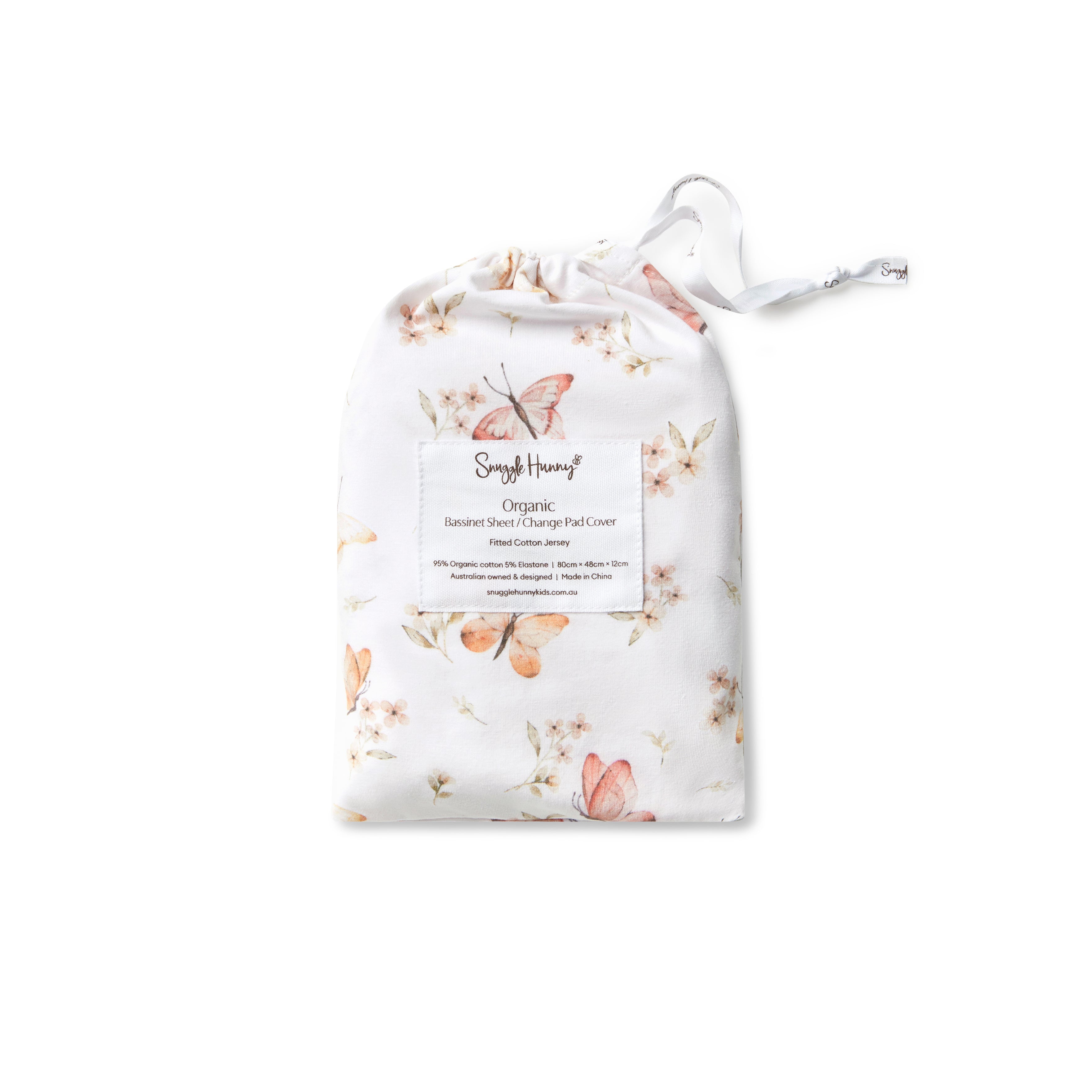 Snuggle Hunny Butterfly Organic Bassinet Sheet Change Pad Cover