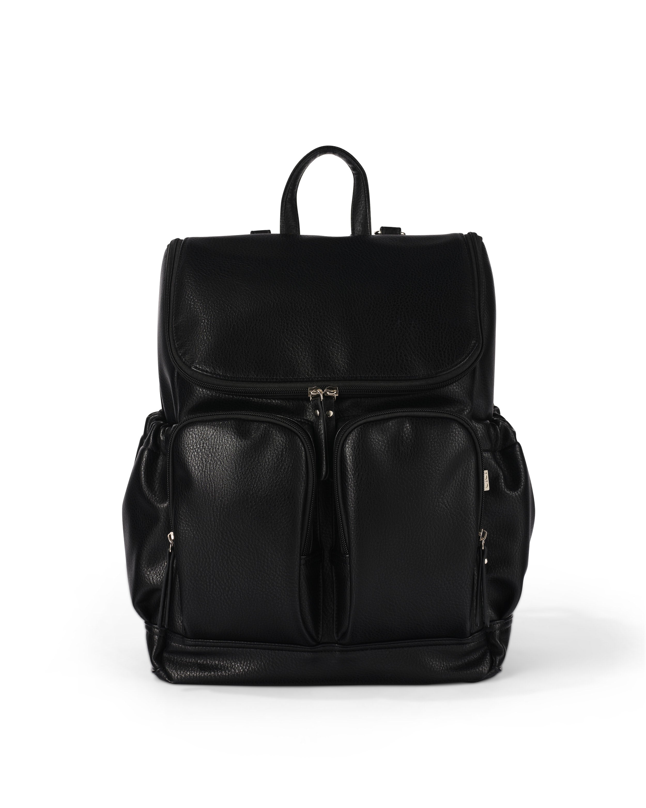 Oioi Black Dimple Vegan Leather Nappy Backpack
