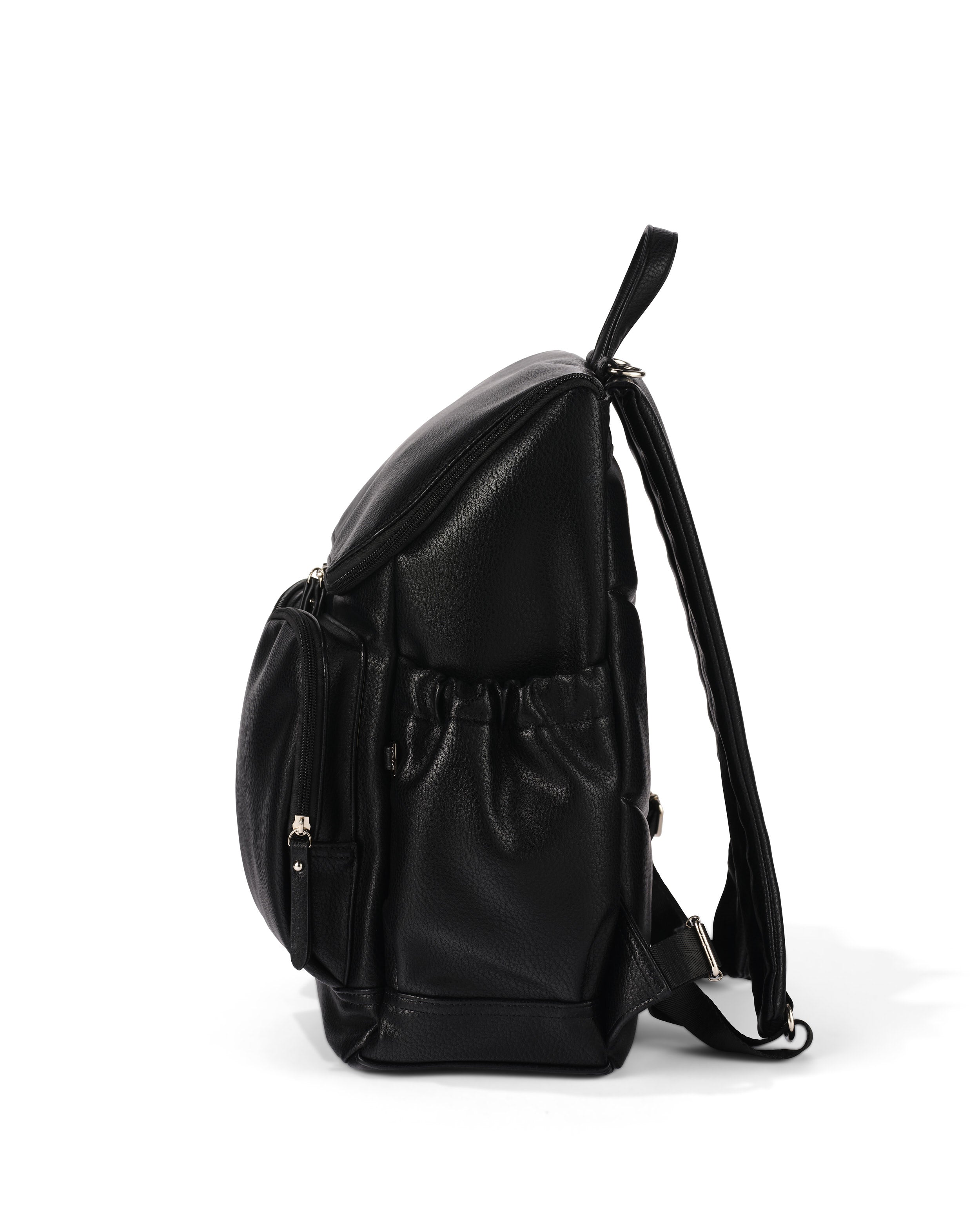 Oioi Black Dimple Vegan Leather Nappy Backpack