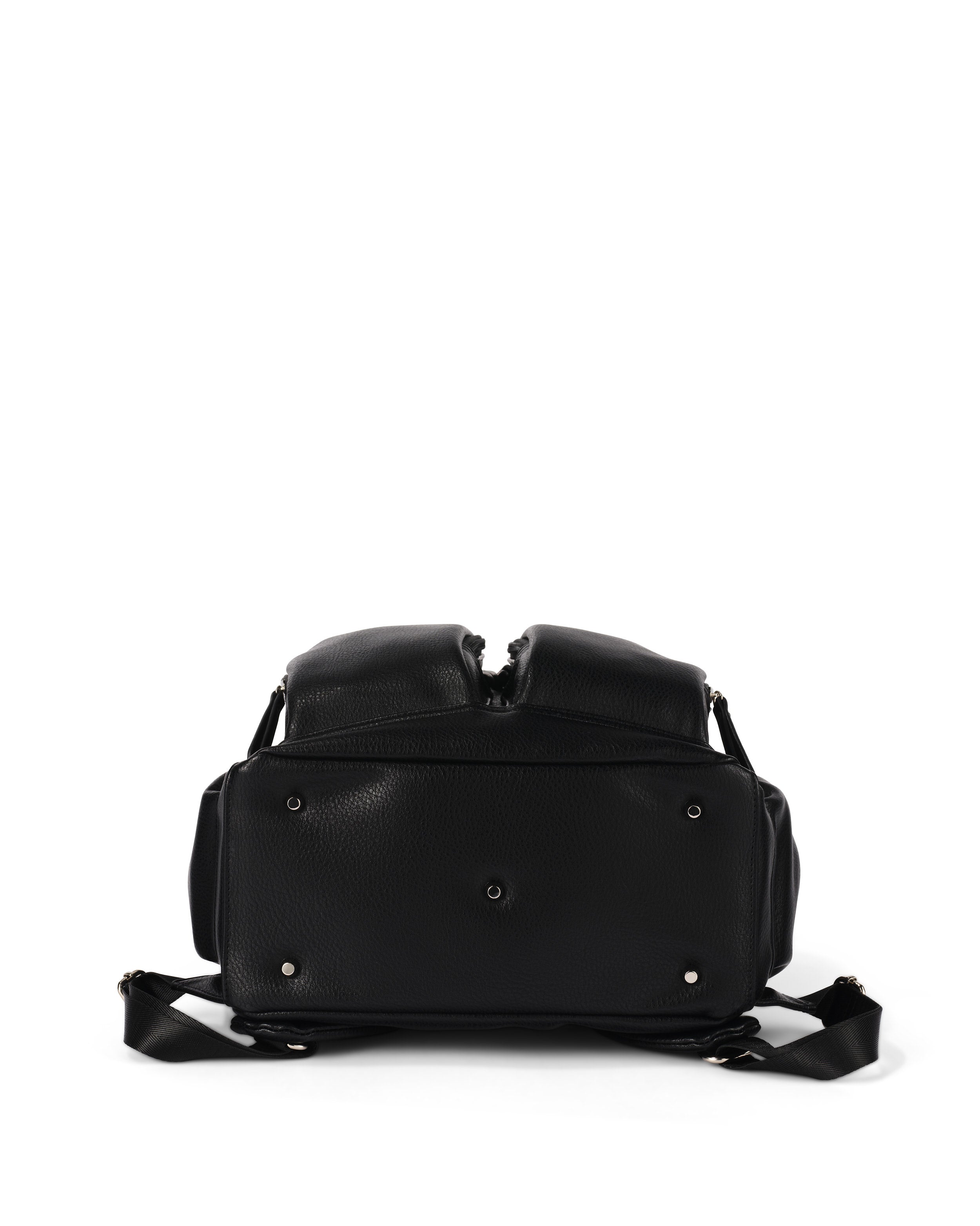Oioi Black Dimple Vegan Leather Nappy Backpack