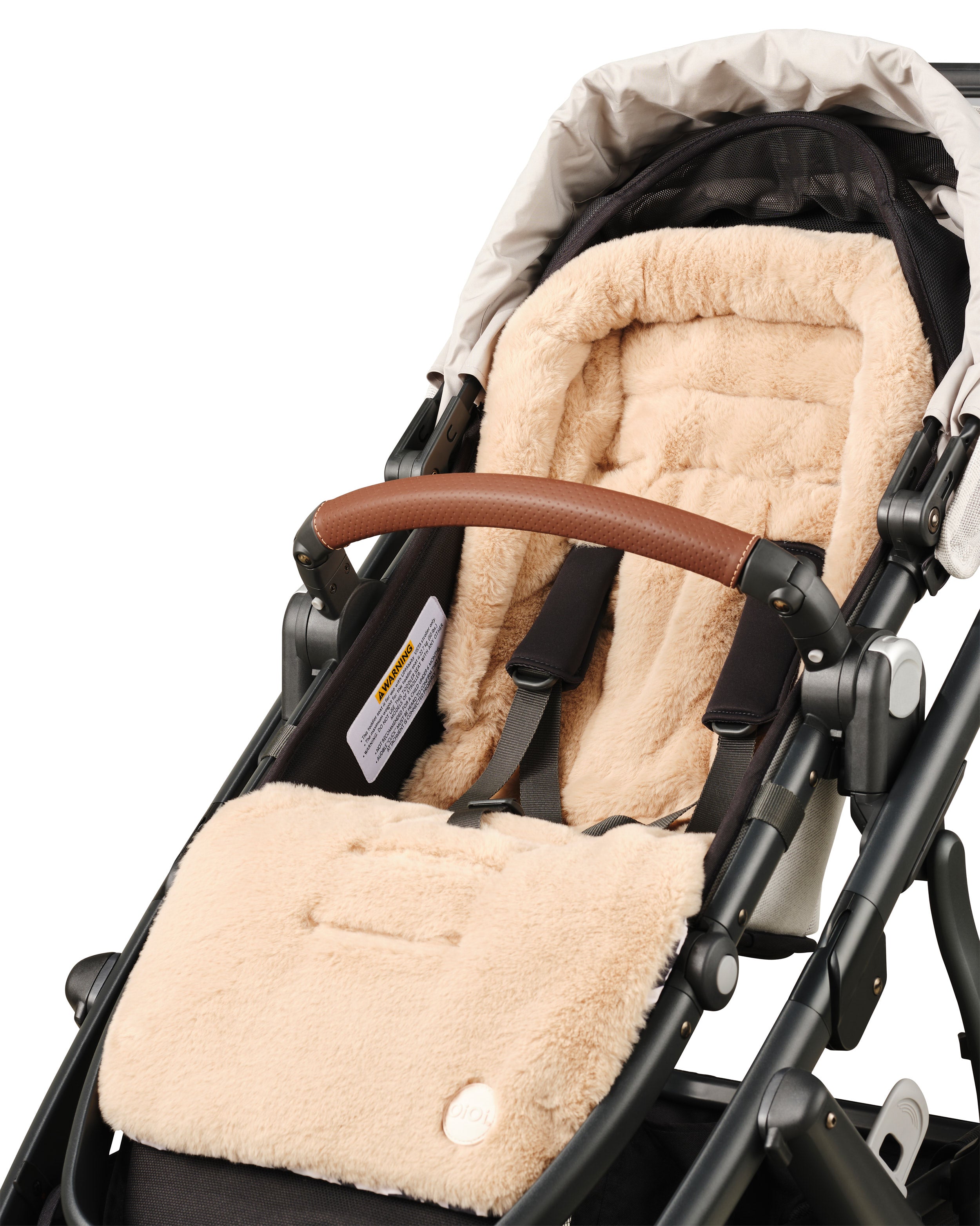 Oioi Reversible Pram Liner - Houndstooth Cozy Fleece