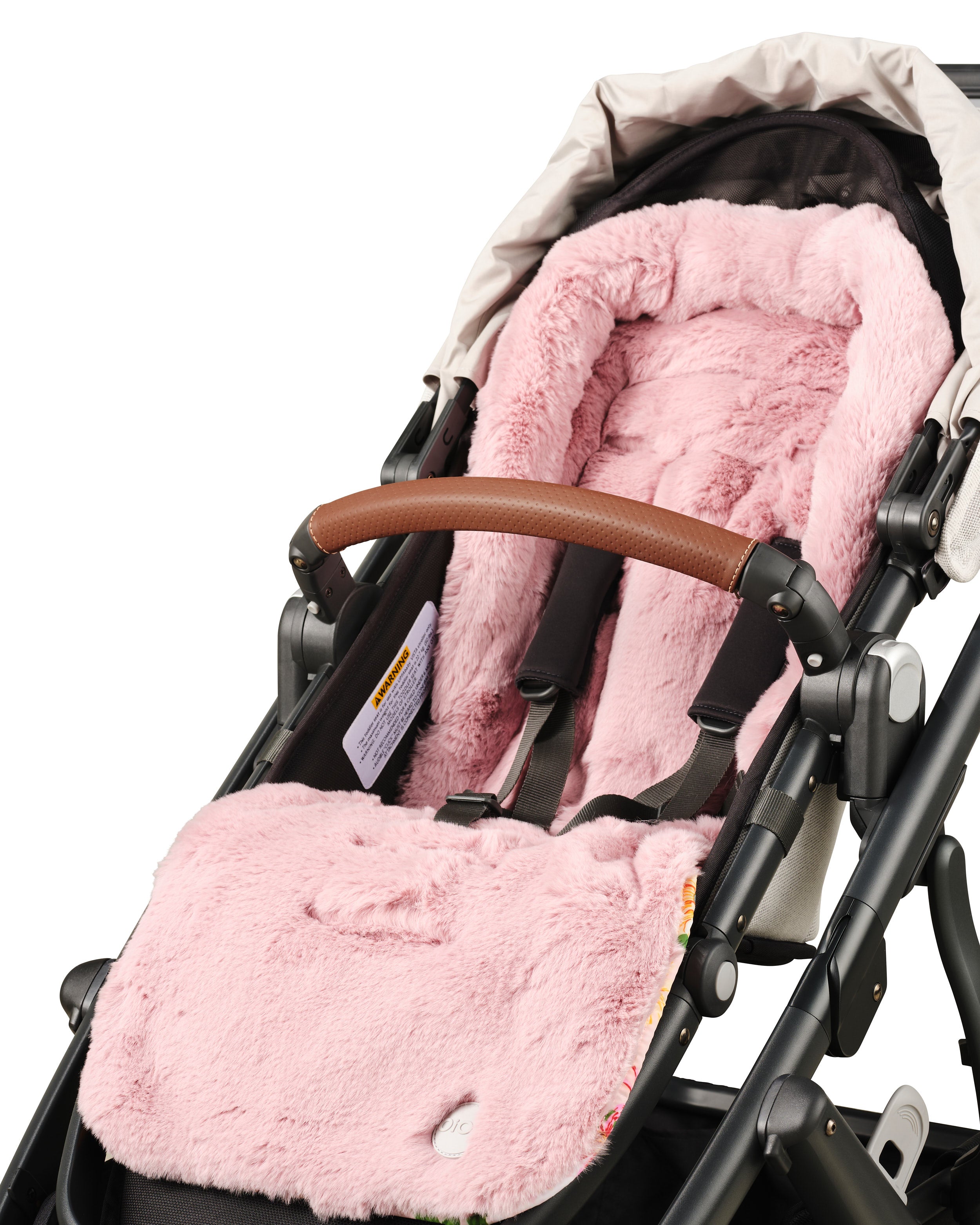 Oioi Reversible Pram Liner - Garden Party/Faux Fur