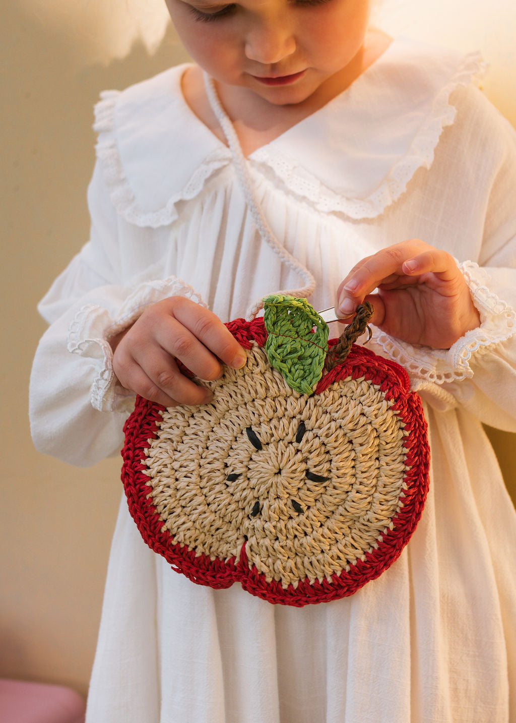Acorn Kids Apple Straw Bag