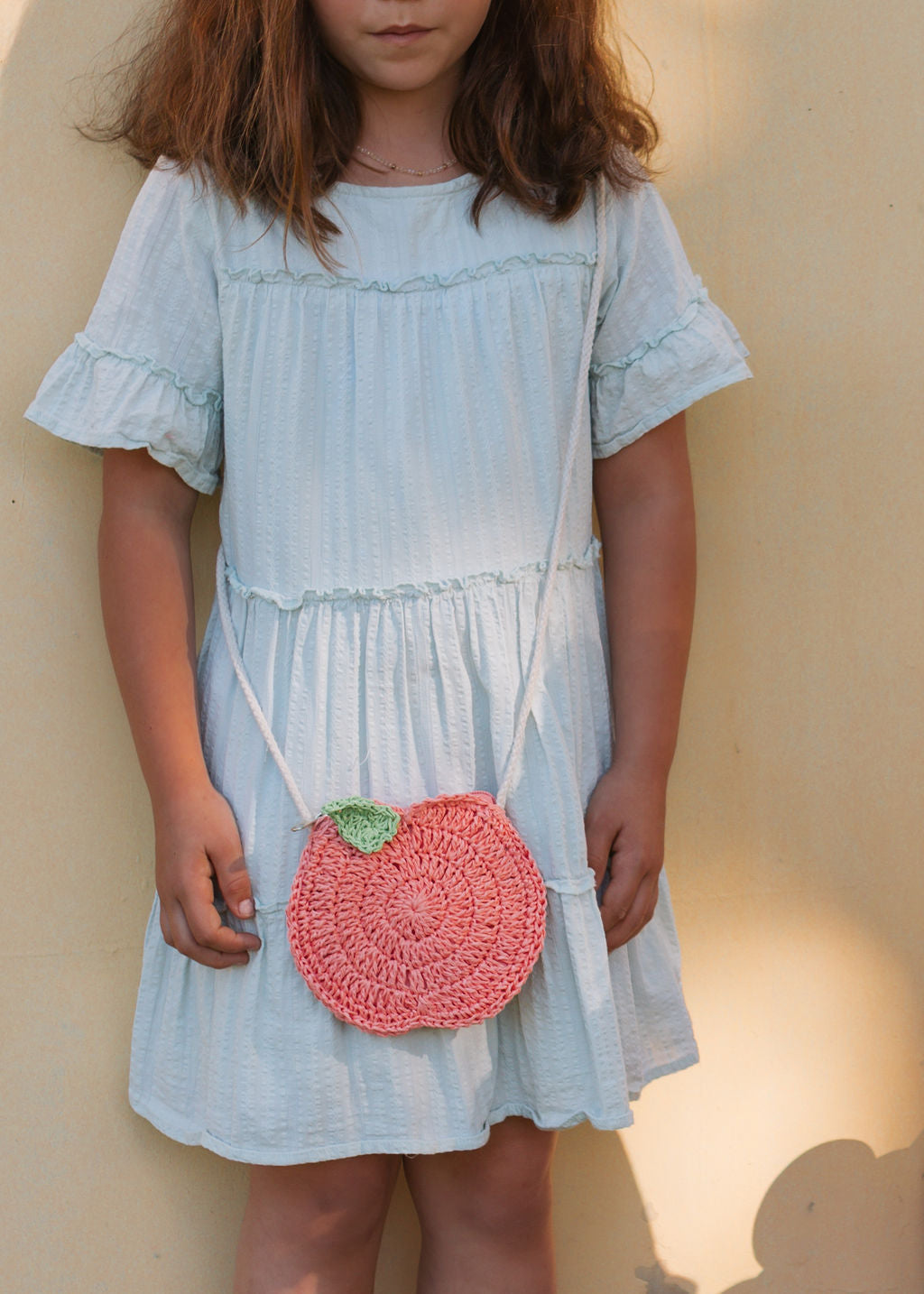 Acorn Kids Peach Straw Bag