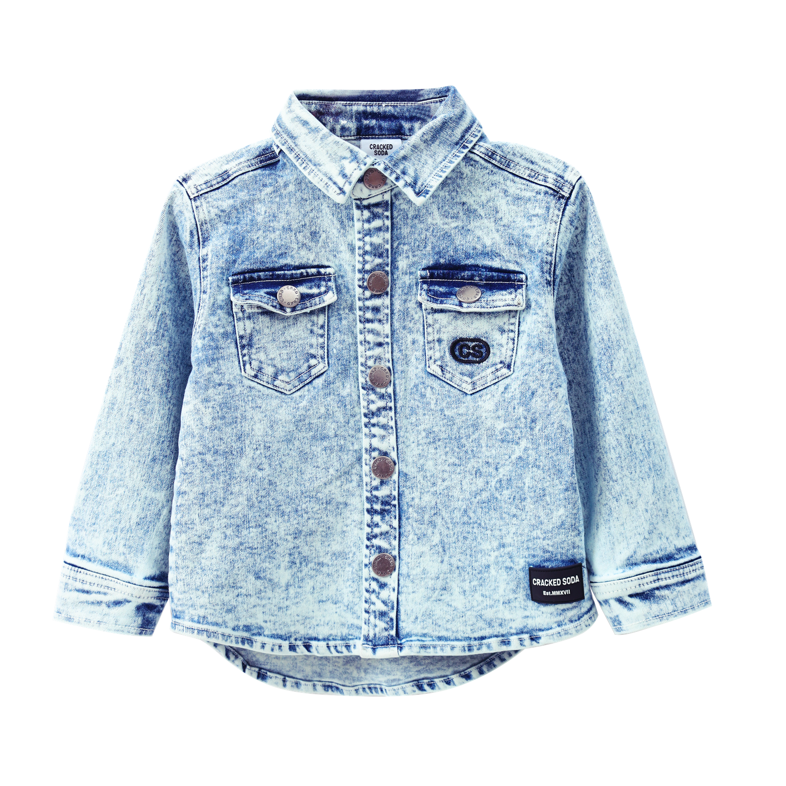 Cracked Soda Jj Denim Shirt Jacket Blue Denim
