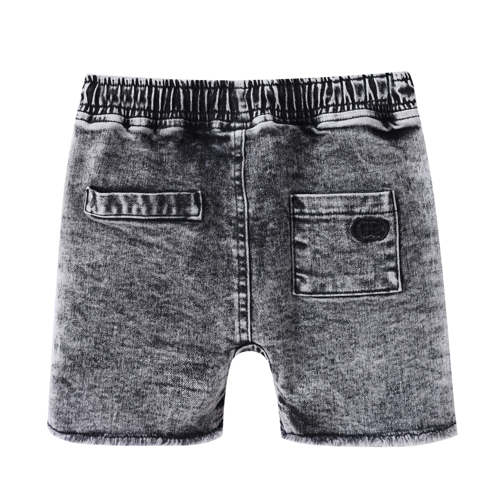Cracked Soda Rhodes Detailed Denim Shorts Ash