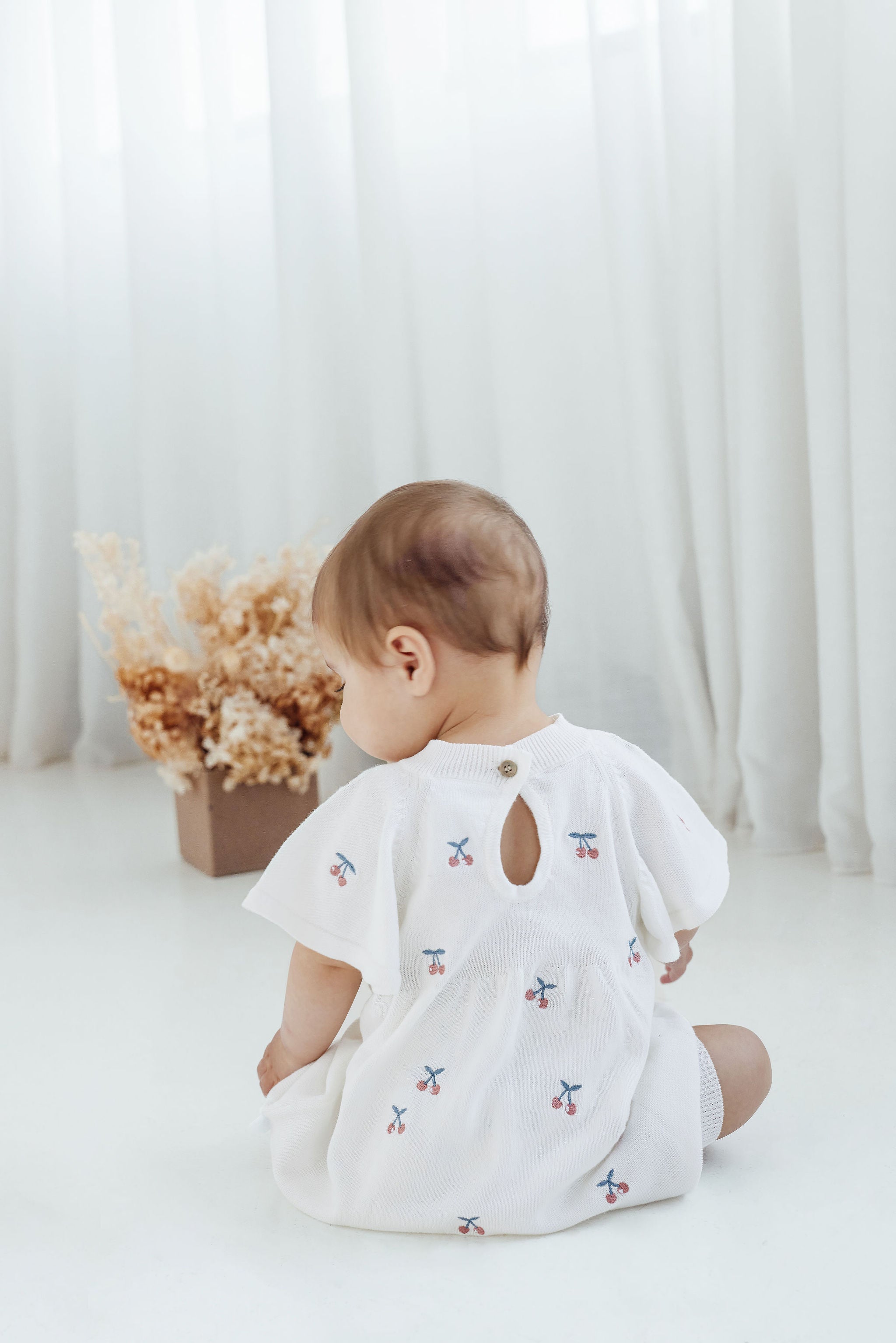 Aster & Oak Cherry Knit Romper