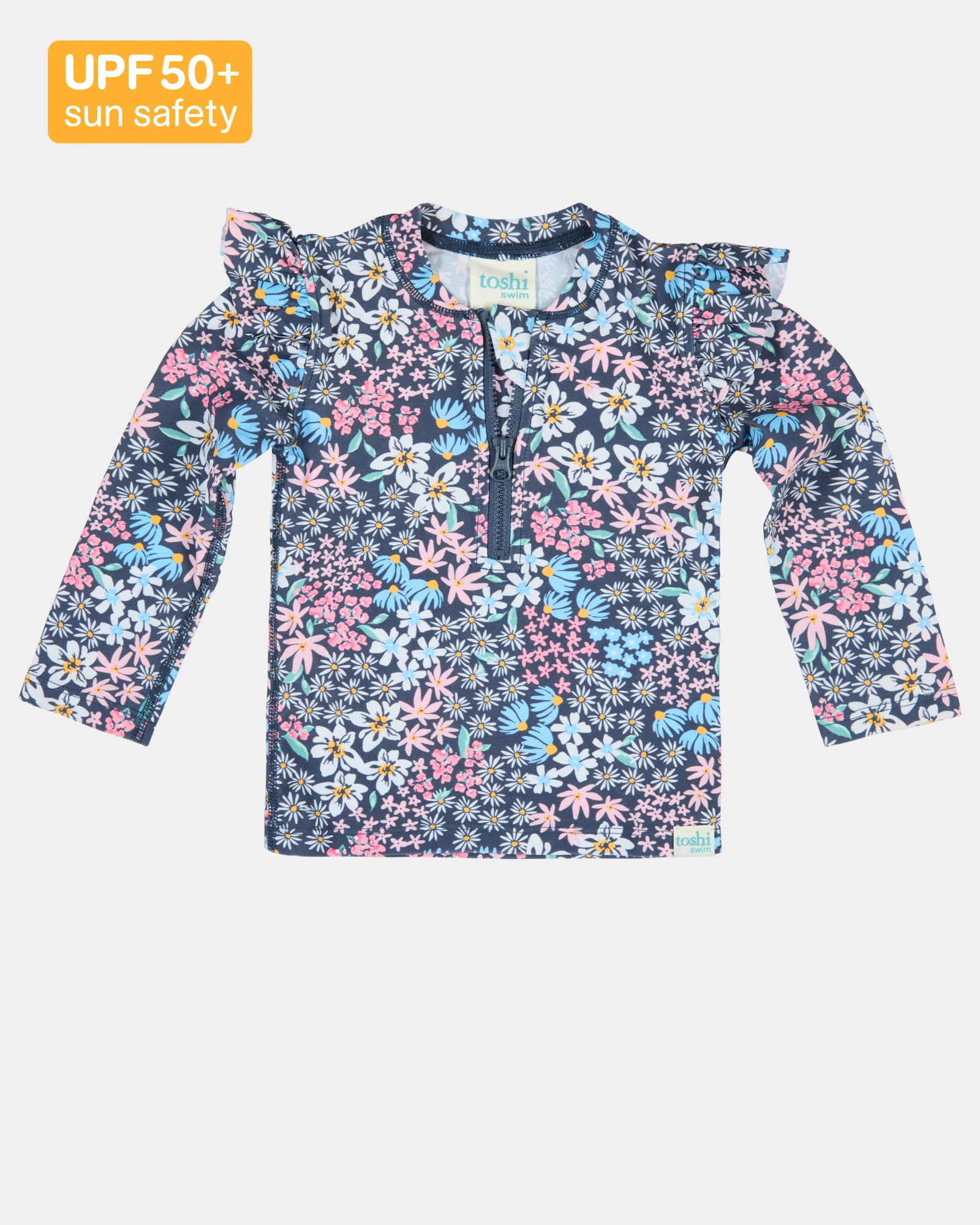 Toshi Swim Rashie Long Sleeve Ripple - Wattle Dusk