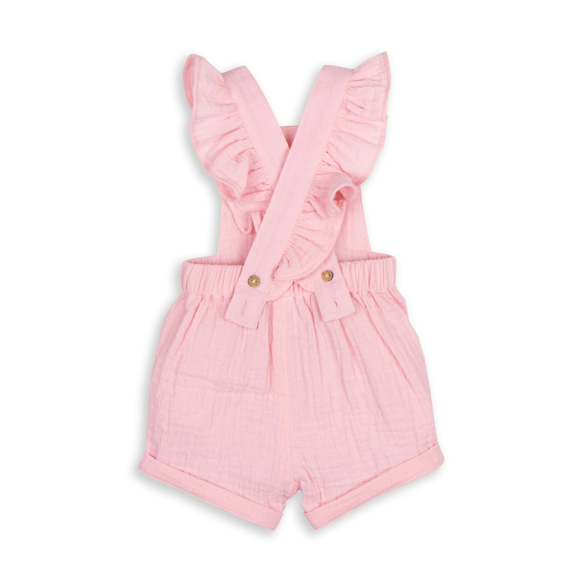Tiny Twig Frill Short Overall Bubblegum