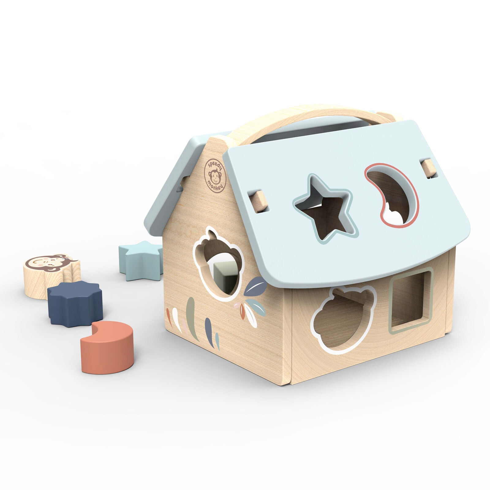 Speedy Monkey House Shape Sorter With 8 Blocks