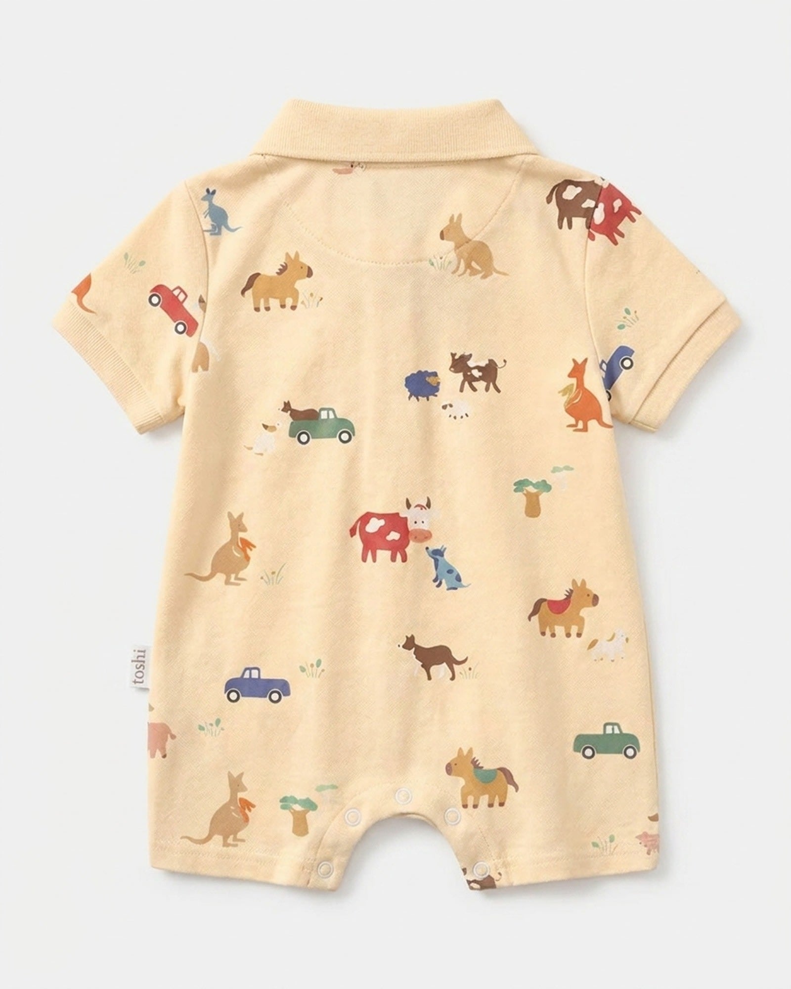 Toshi Polo Romper Arcadia Station Hands