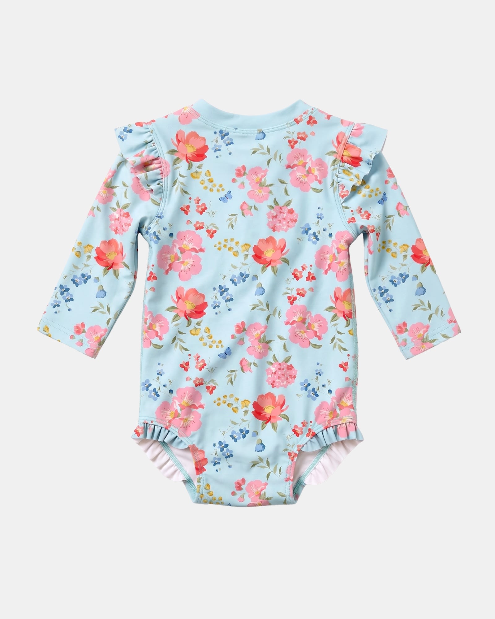 Toshi Swim Onesie Long Sleeve Twinkle Aqua Garden