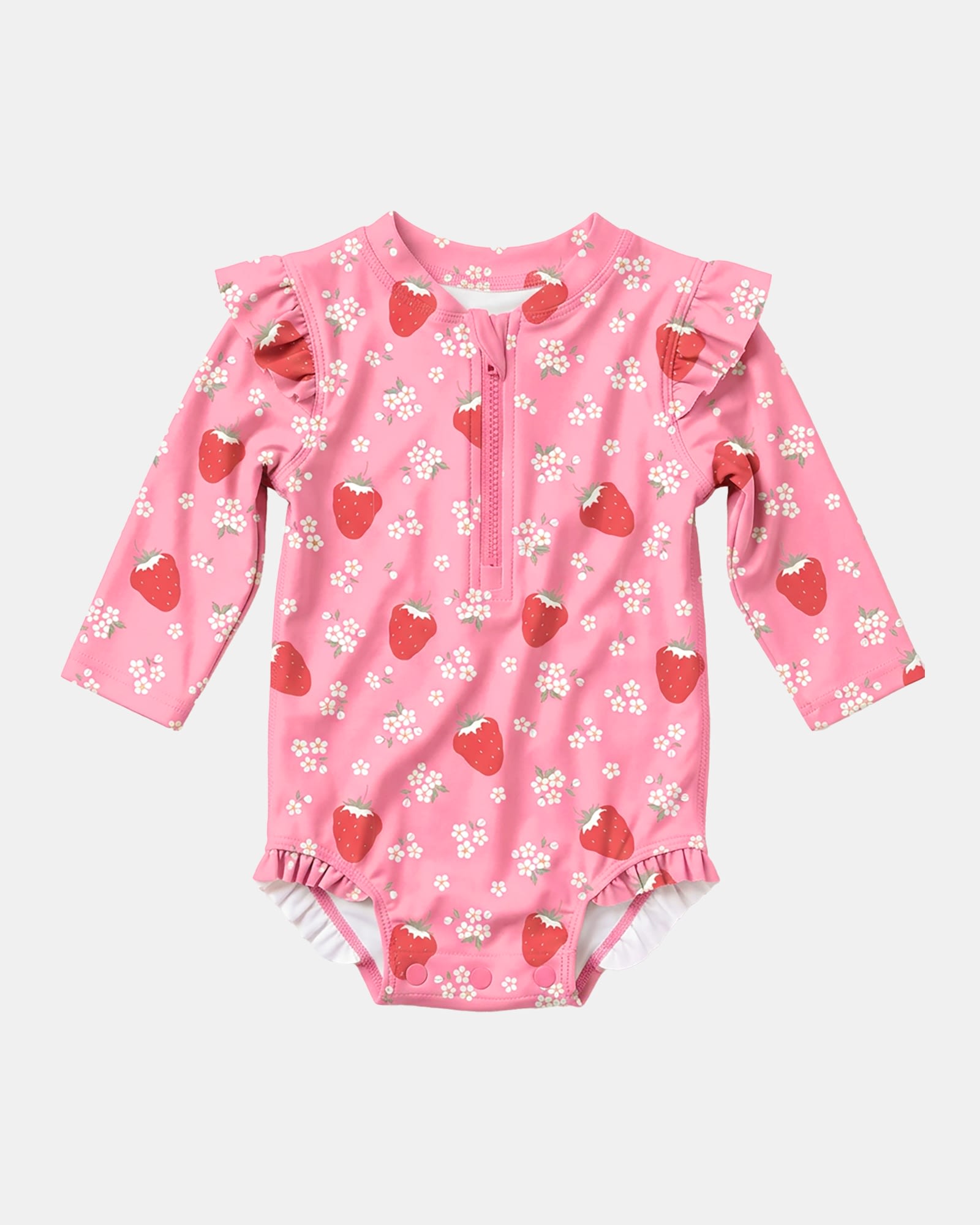 Toshi Swim Onesie Long Sleeve Twinkle Strawberry
