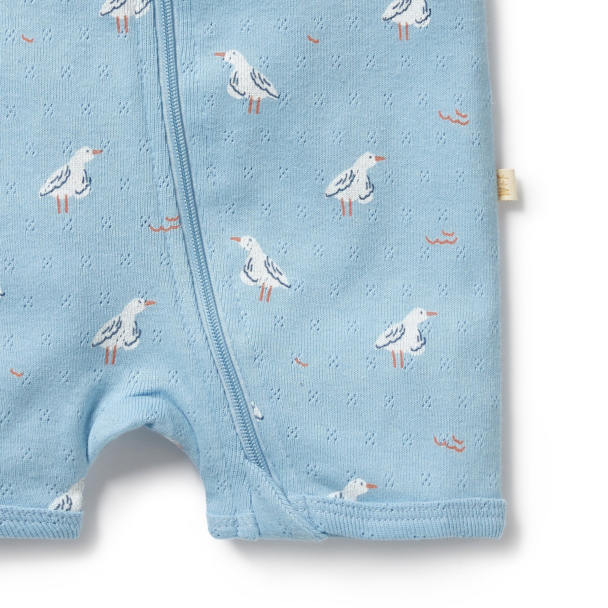 Wilson & Frenchy Sunny Seagulls Organic Pointelle Boyleg Zipsuit