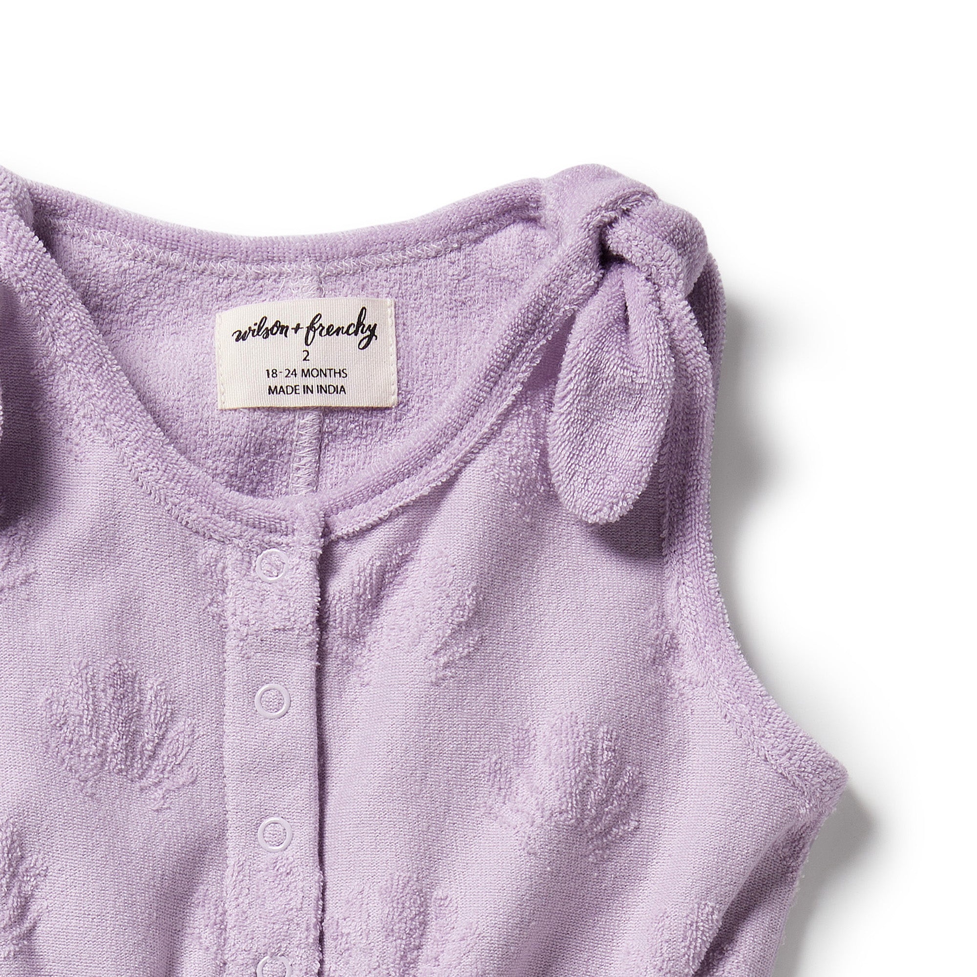 Wilson & Frenchy Lavender Shells Organic Terry Playsuit
