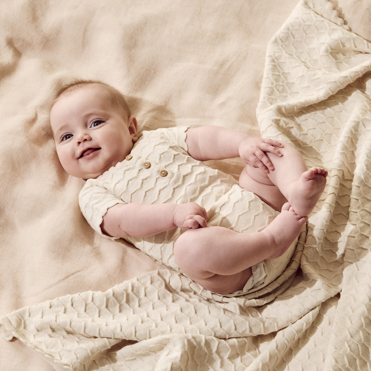 Wilson & Frenchy Milk Cloud Organic Knitted Chevron Bodysuit