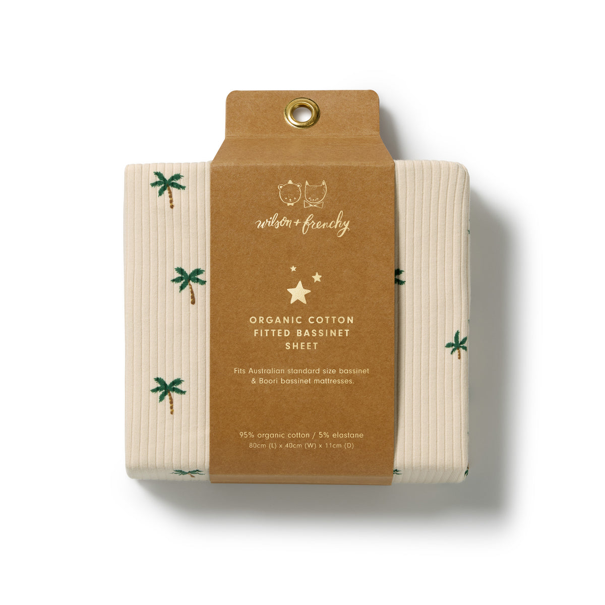 Wilson & Frenchy Tiny Palm Organic Bassinet Sheet