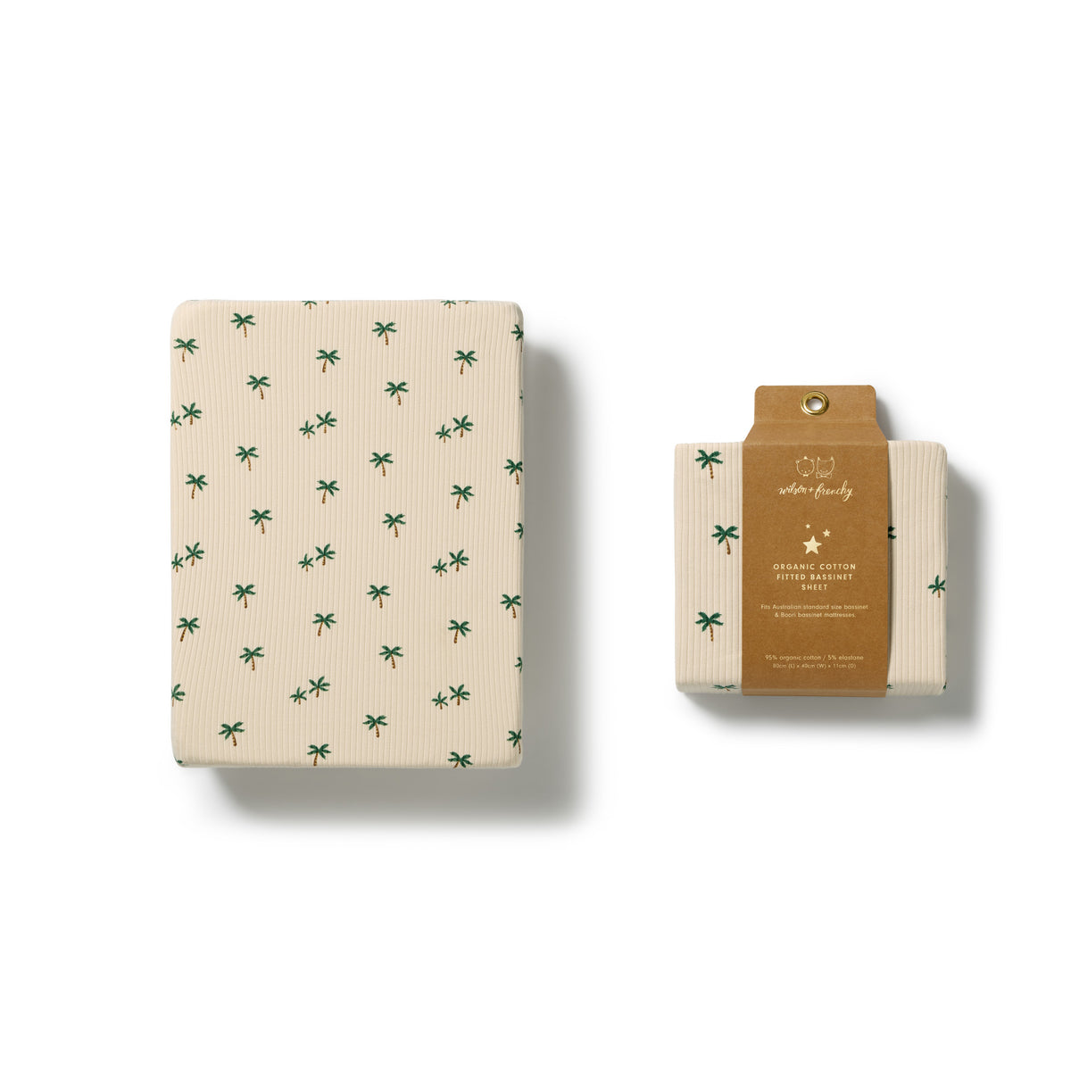 Wilson & Frenchy Tiny Palm Organic Bassinet Sheet