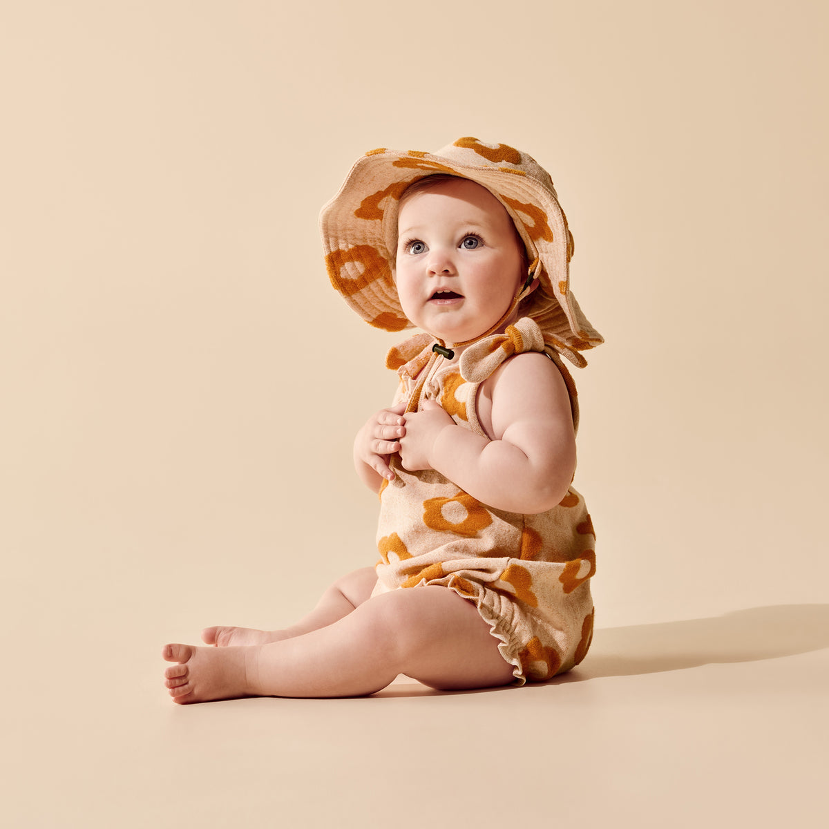 Wilson & Frenchy Daisy Glow Organic Terry Tie Playsuit