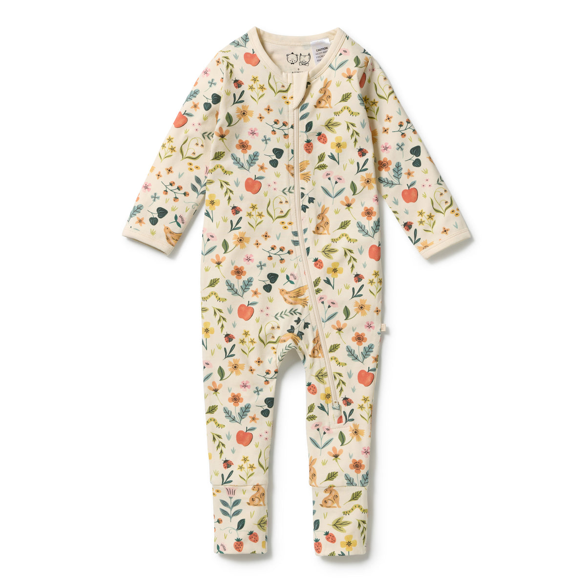 Wilson & Frenchy Summer Garden Organic Zipsuit with Feet