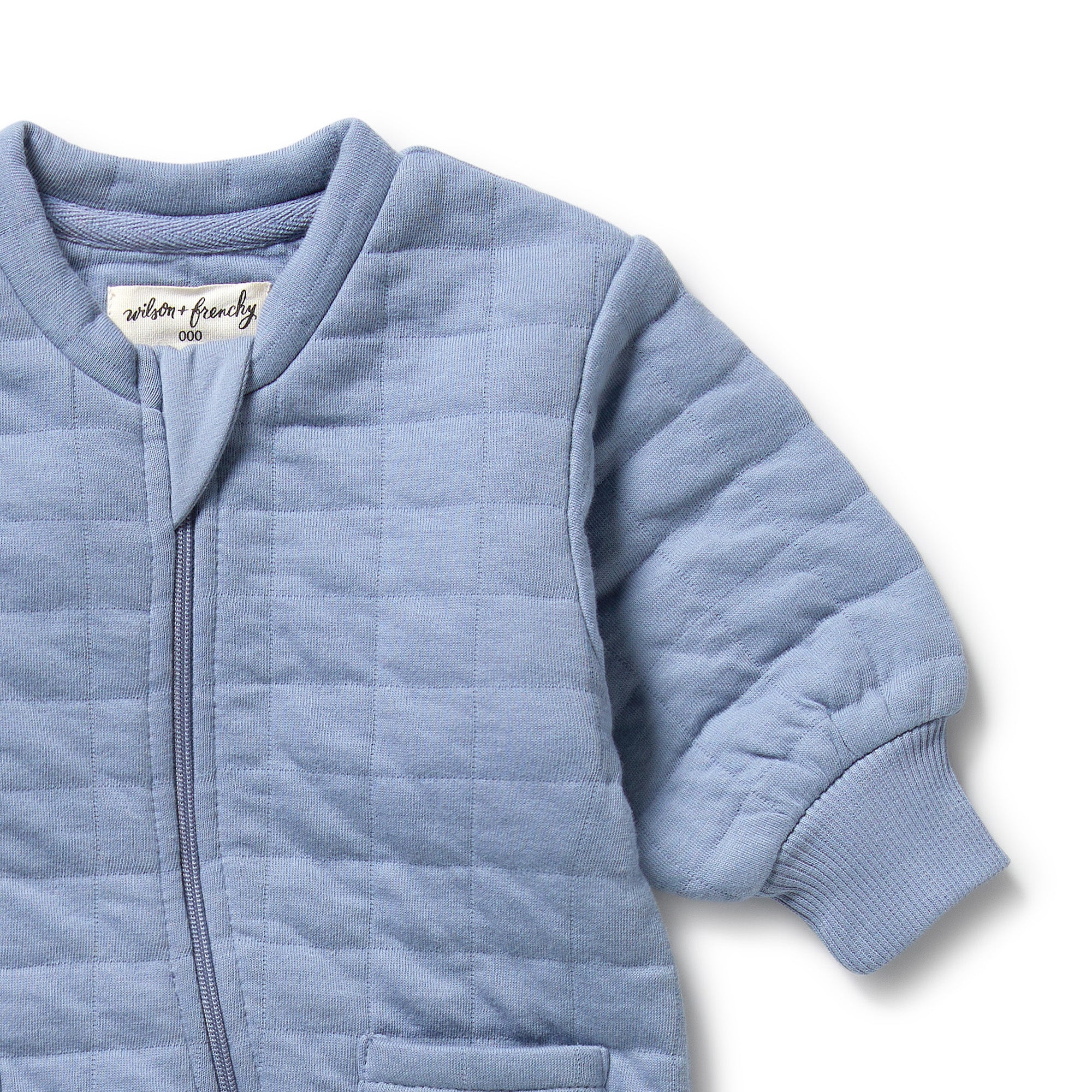 Wilson & Frenchy Organic Quilted Growsuit - Sky Blue