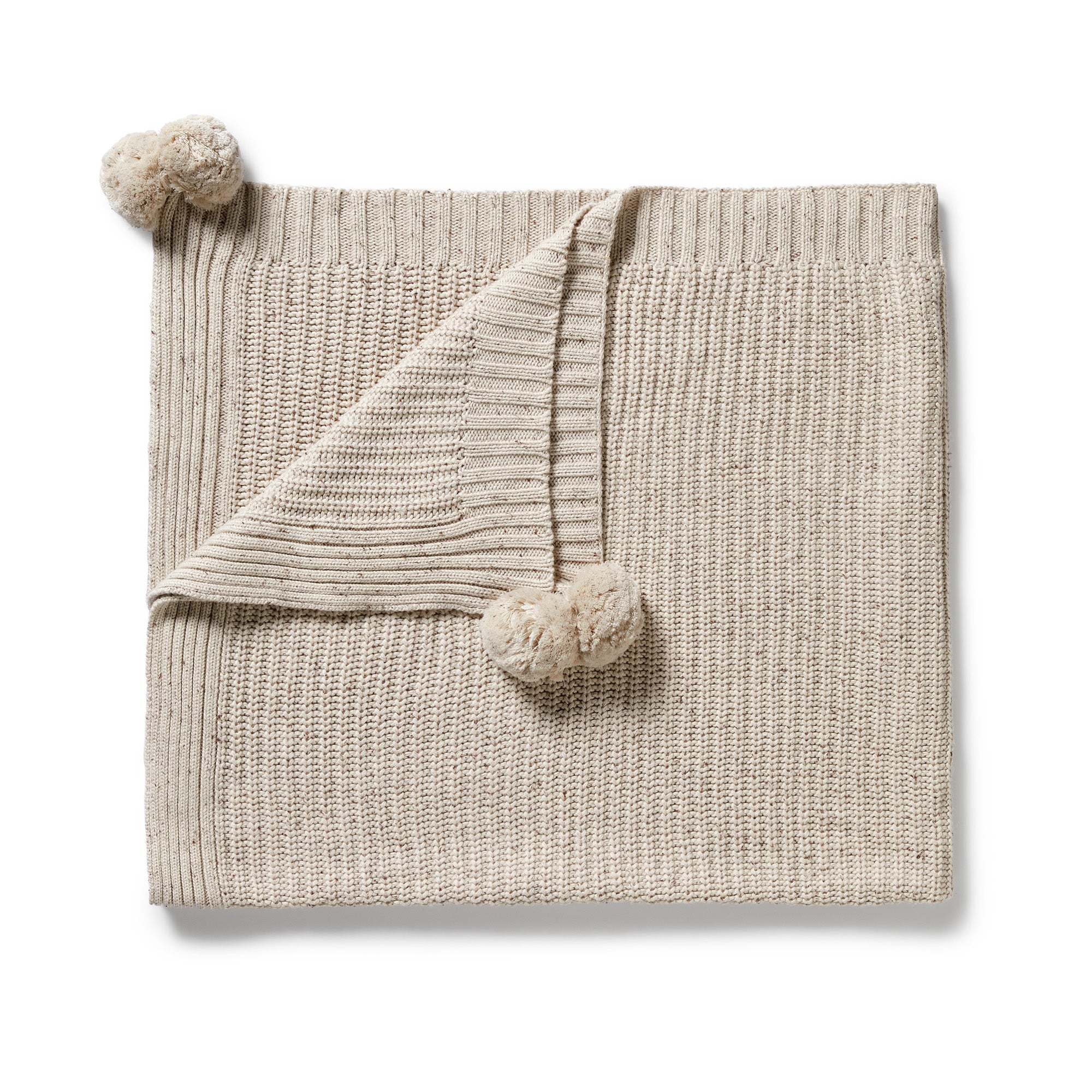Wilson & Frenchy Organic Knitted Blanket - Cookie & Cream