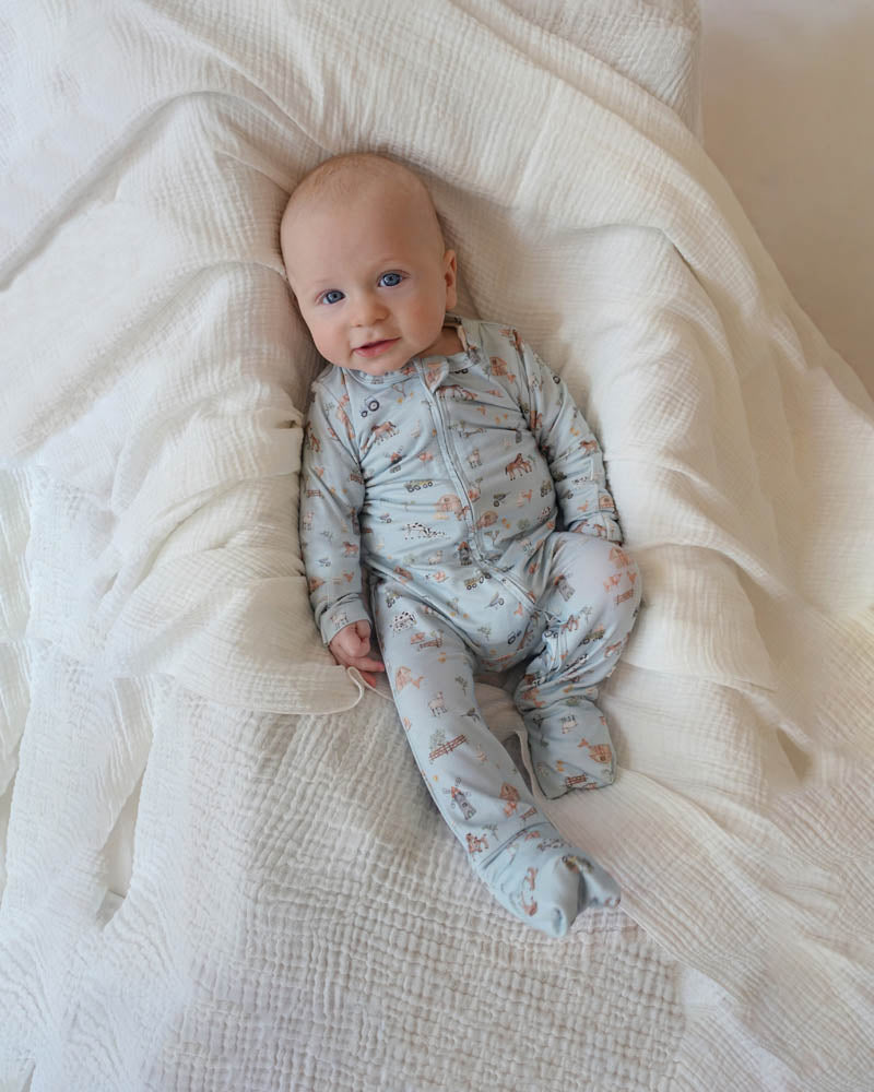 Bebe Farm Print Eco Cosy Long Sleeve Zipsuit