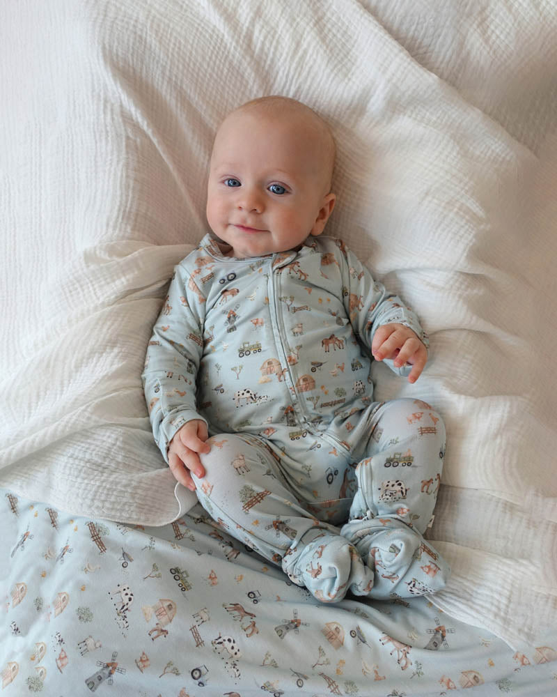 Bebe Farm Print Eco Cosy Long Sleeve Zipsuit
