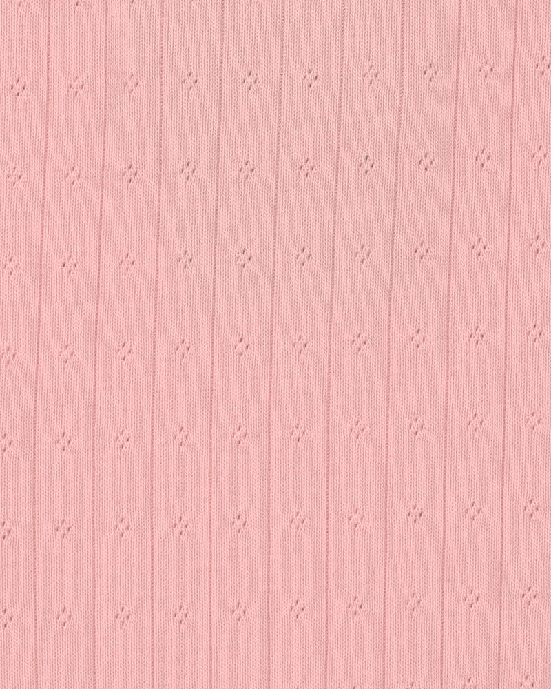 Bebe Blossom Organic Pointelle Short Sleeve Zipsuit