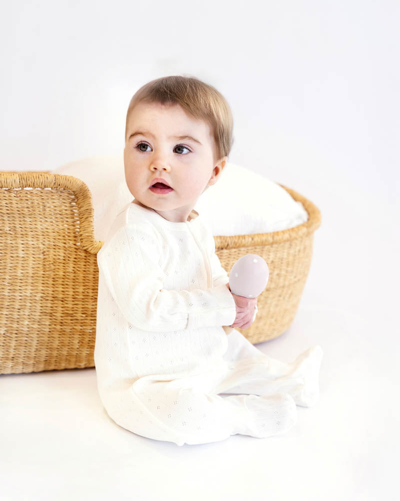 Bebe Milk Organic Pointelle Long Sleeve Zipsuit