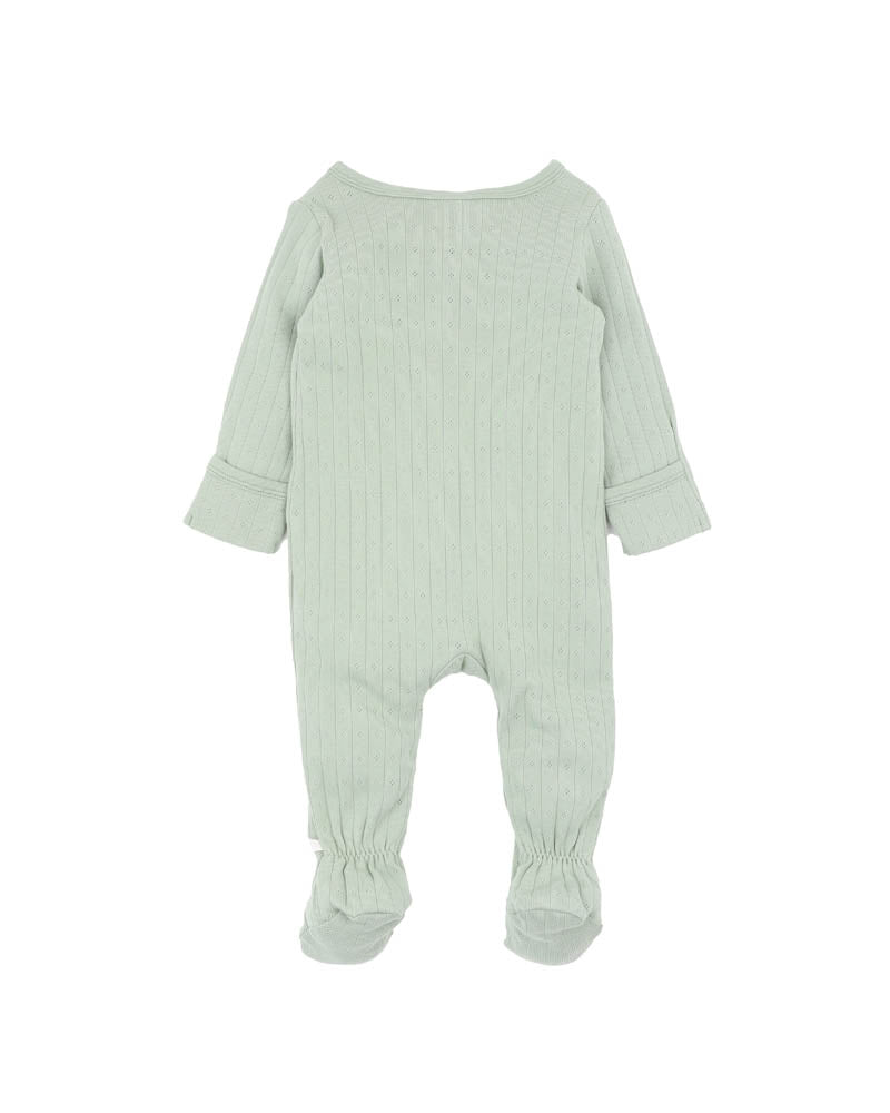 Bebe Sage Organic Pointelle Long Sleeve Zipsuit