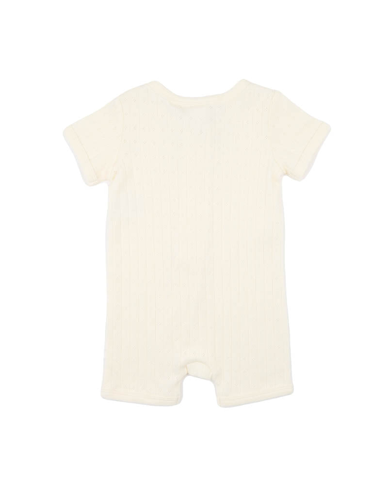 Bebe Milk Organic Pointelle Short Sleece Zipsuit