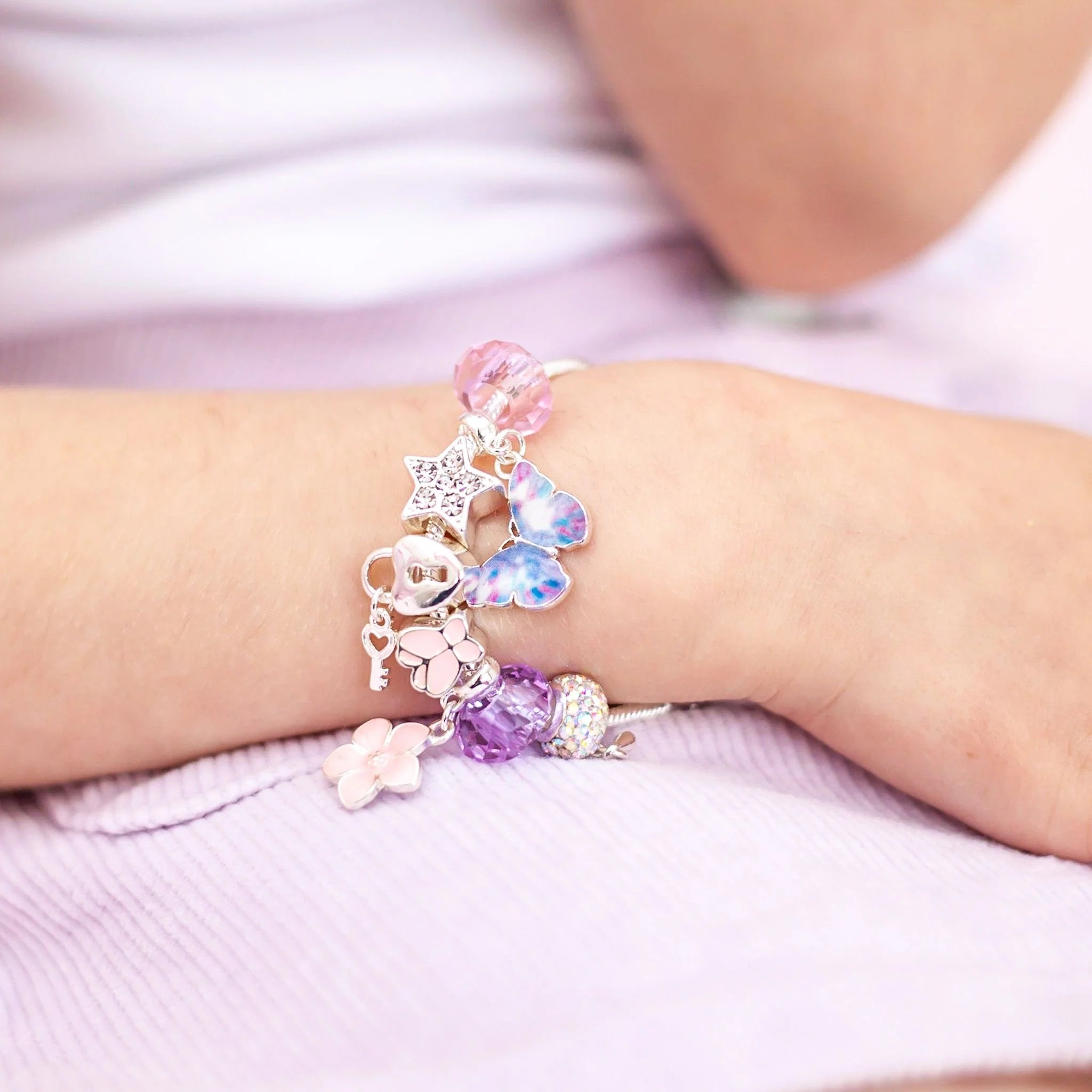 Lauren Hinkley Purple Butterfly Magic Charm Bracelet