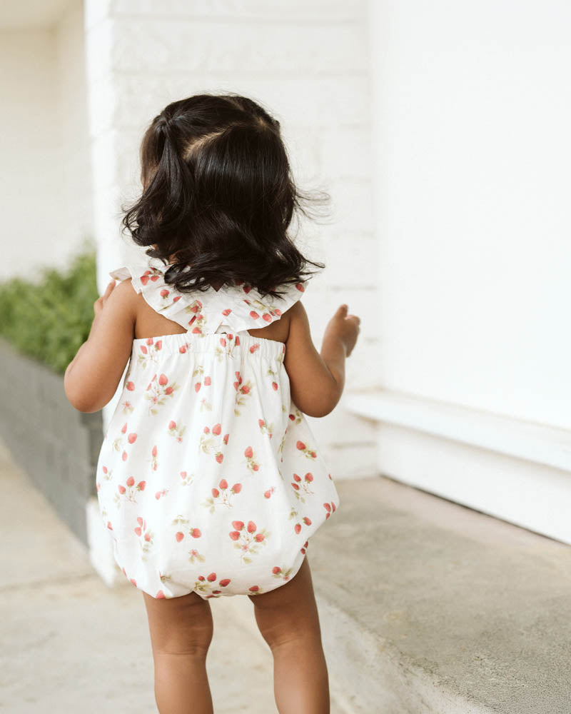 Poppy Strawberry Print Romper