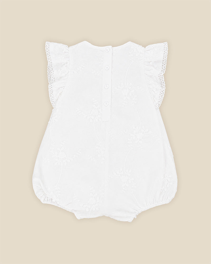 3D Floral Embroidered Romper