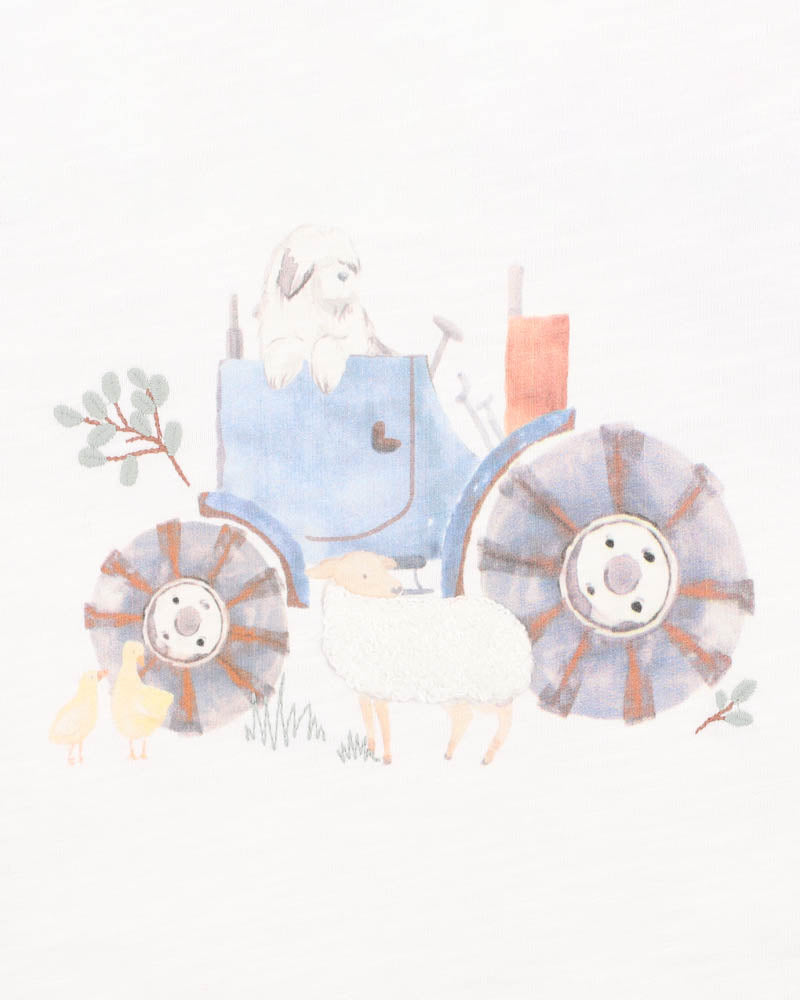 Bebe Clayton Farm Scene Short Sleeve Romper